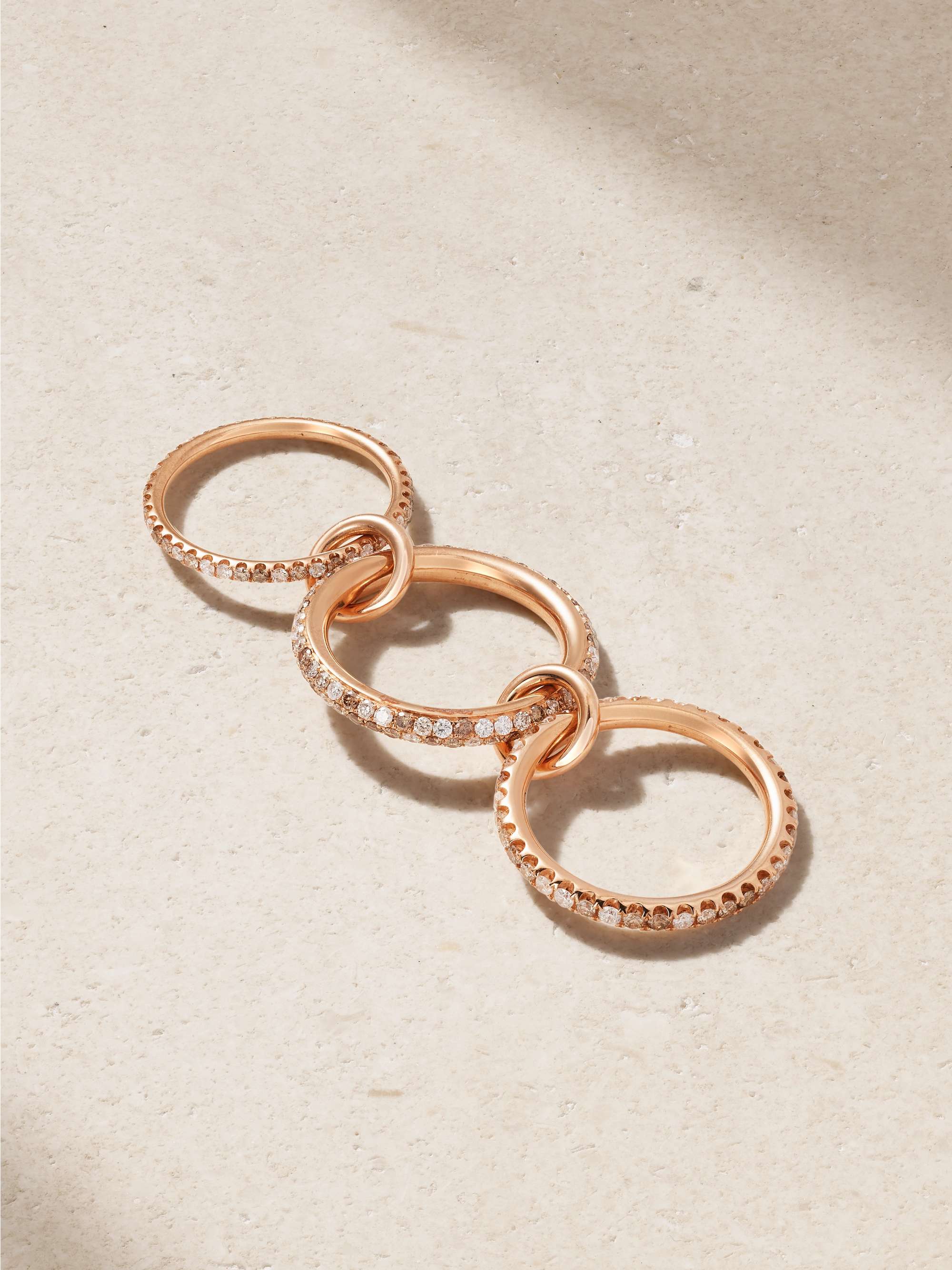 SPINELLI KILCOLLIN Nova set of three 18-karat rose gold diamond rings