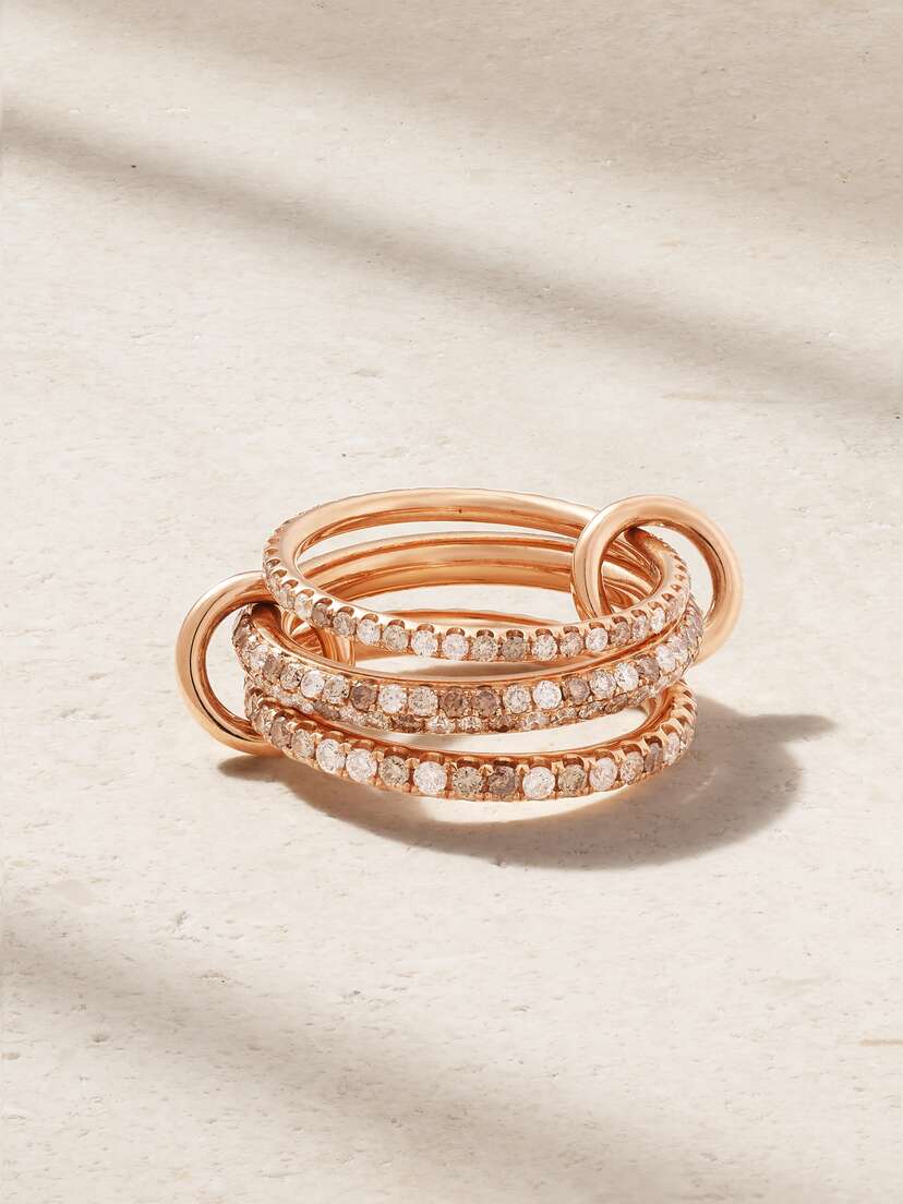 Spinelli Kilcollin Nova Set Of Three 18-karat Rose Gold Diamond Rings
