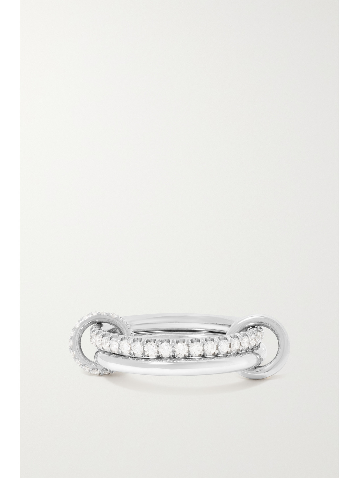 Shop Spinelli Kilcollin Ceres Platinum-plated Diamond Ring In White Gold