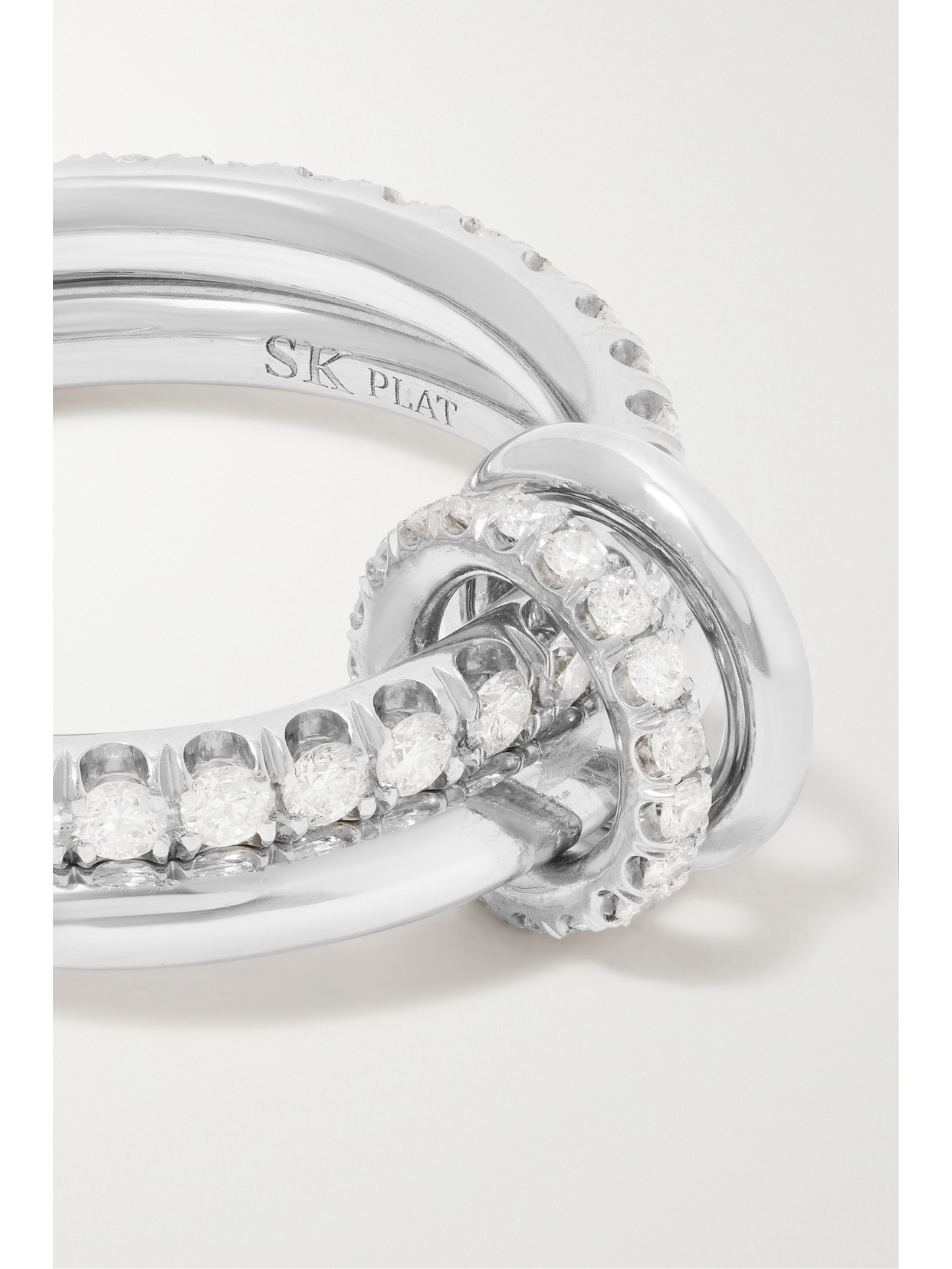 Shop Spinelli Kilcollin Ceres Platinum-plated Diamond Ring In White Gold