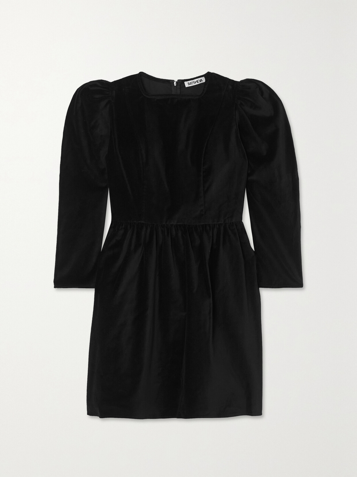 Batsheva Velvet Mini Dress In Black