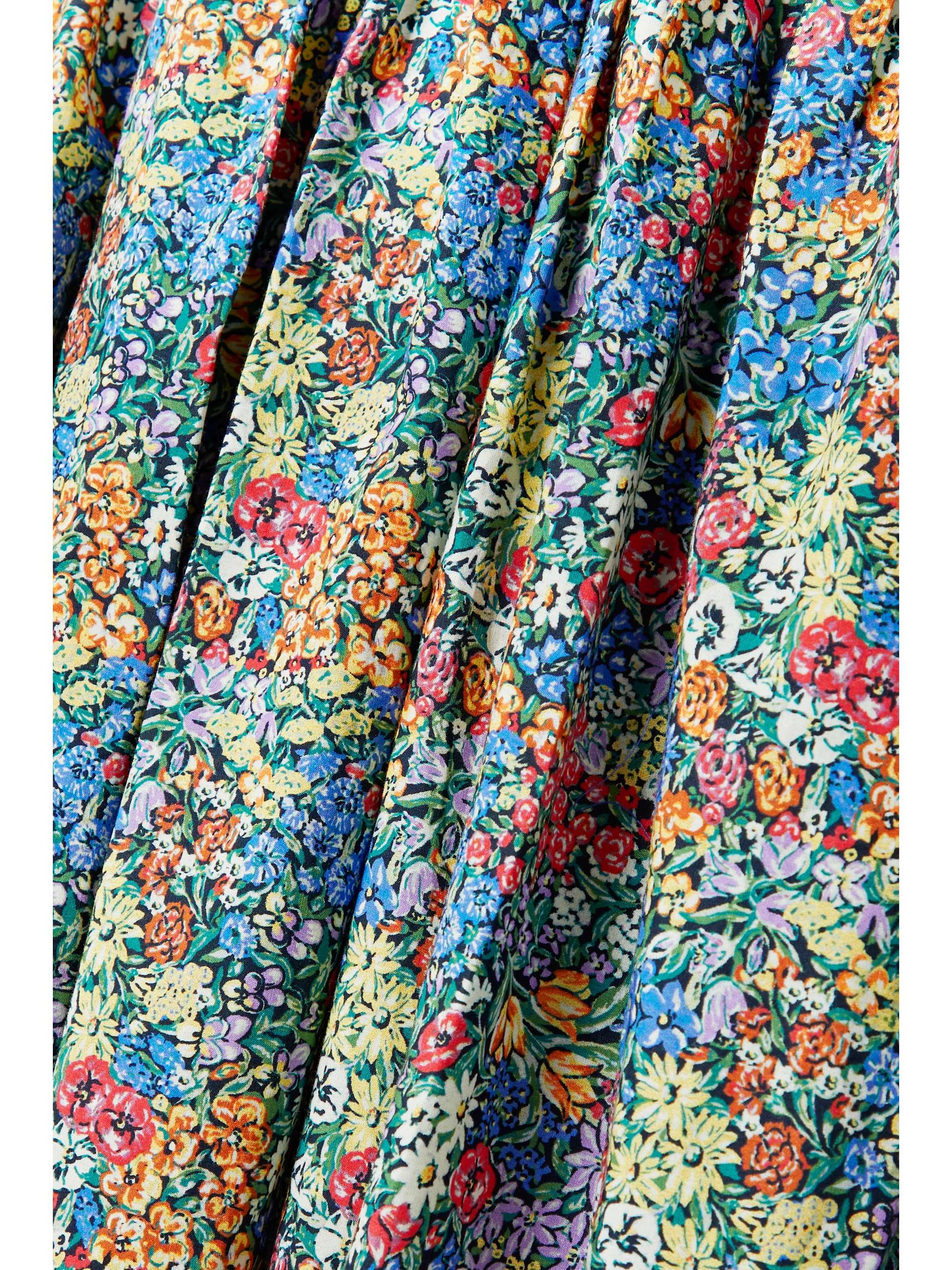 BATSHEVA + Laura Ashley Tye tie-detailed floral-print cotton-poplin midi dress