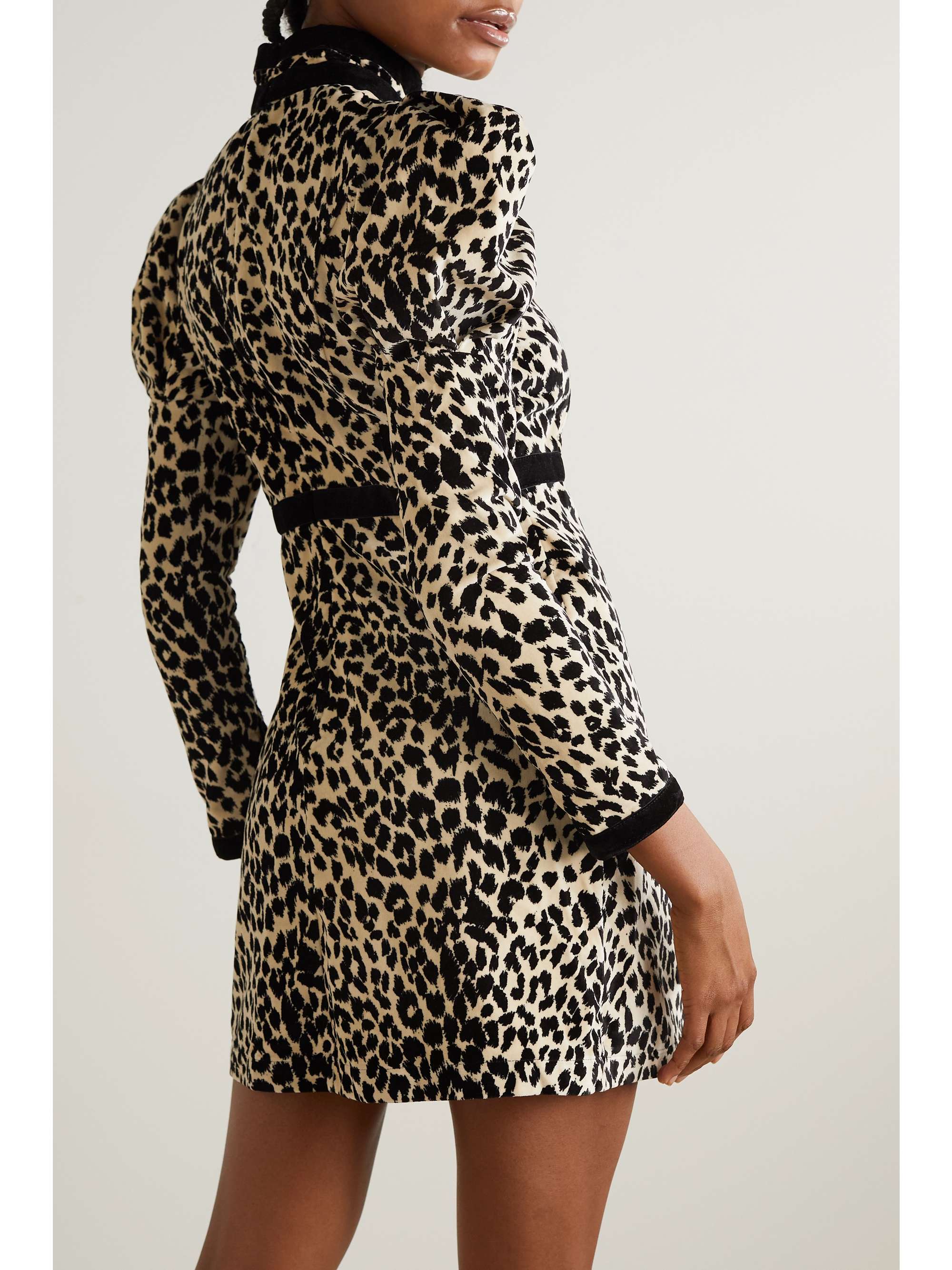 BATSHEVA Mini Tate leopardprint cottonvelvet mini dress NETAPORTER