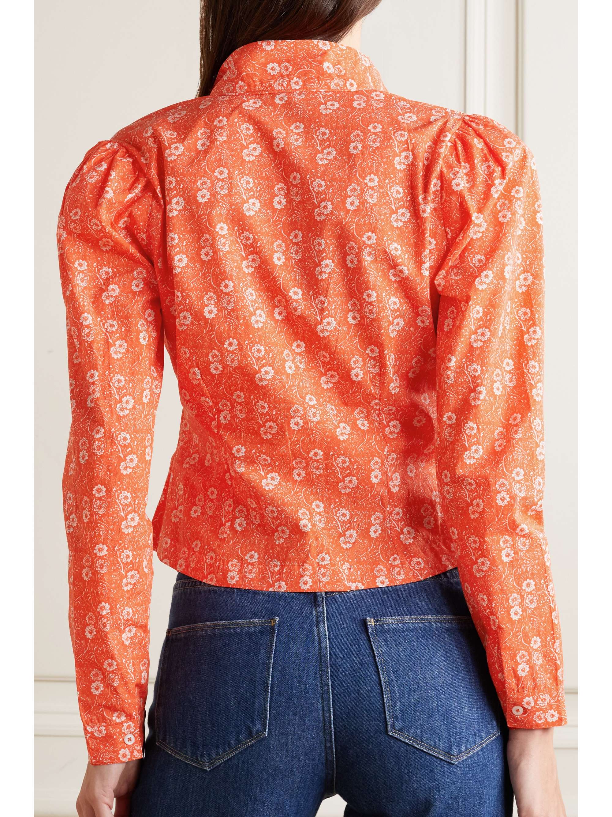 BATSHEVA x Laura Ashley “Thistle” 缩褶花卉印花纯棉府绸女衫