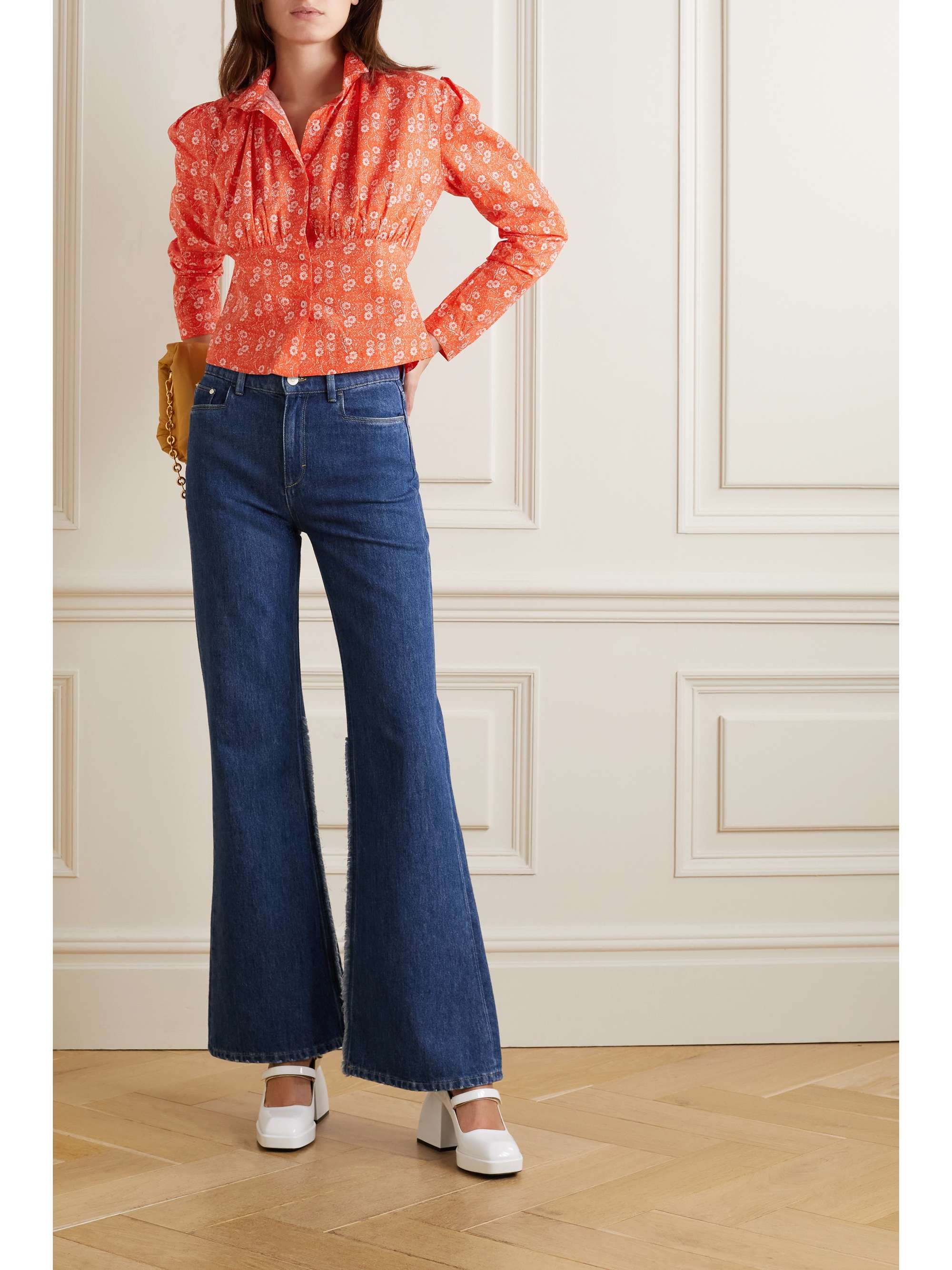 BATSHEVA x Laura Ashley “Thistle” 缩褶花卉印花纯棉府绸女衫