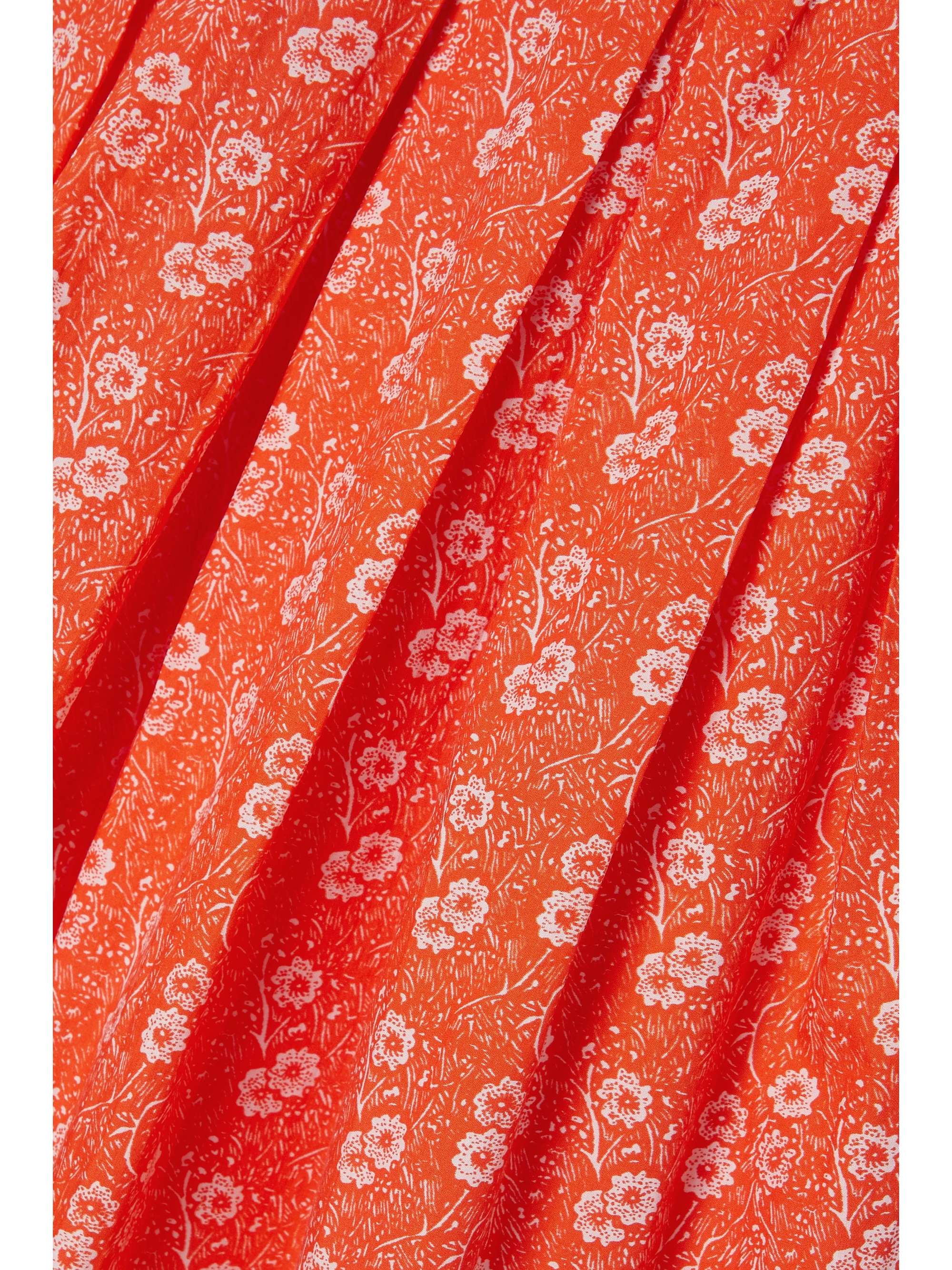 BATSHEVA x Laura Ashley “Eres” 花卉印花纯棉府绸中长半身裙