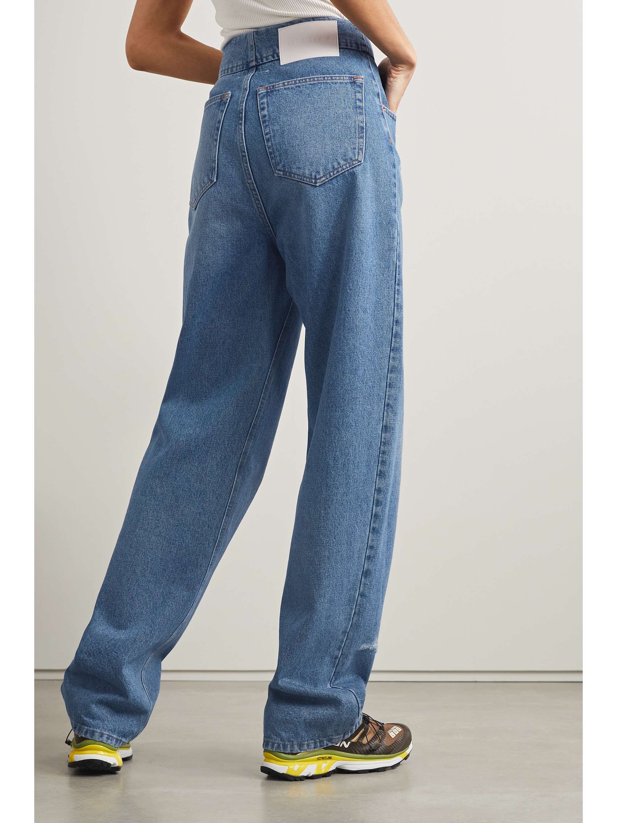 MM6 MAISON MARGIELA Distressed high-rise tapered jeans