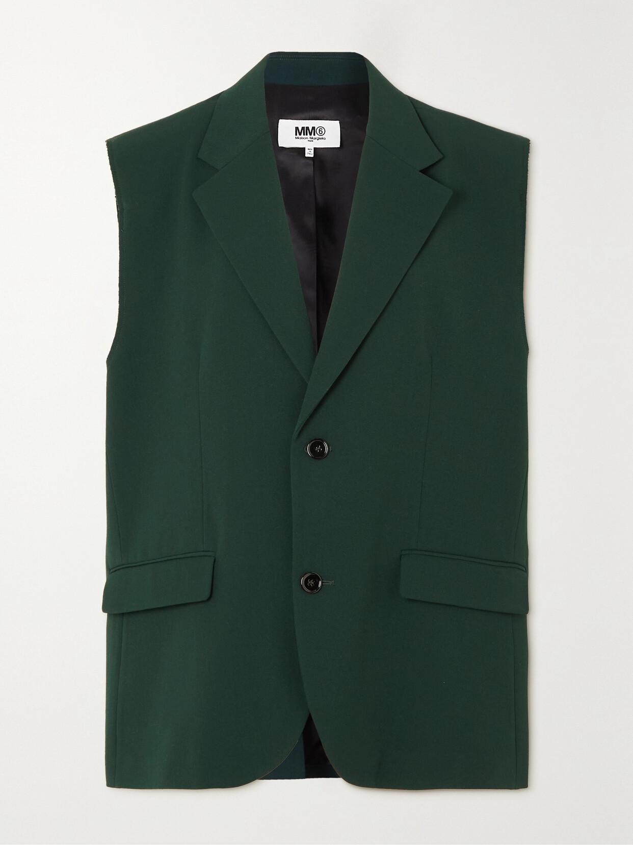 MM6 Maison Margiela - Frayed Crepe Vest - Green