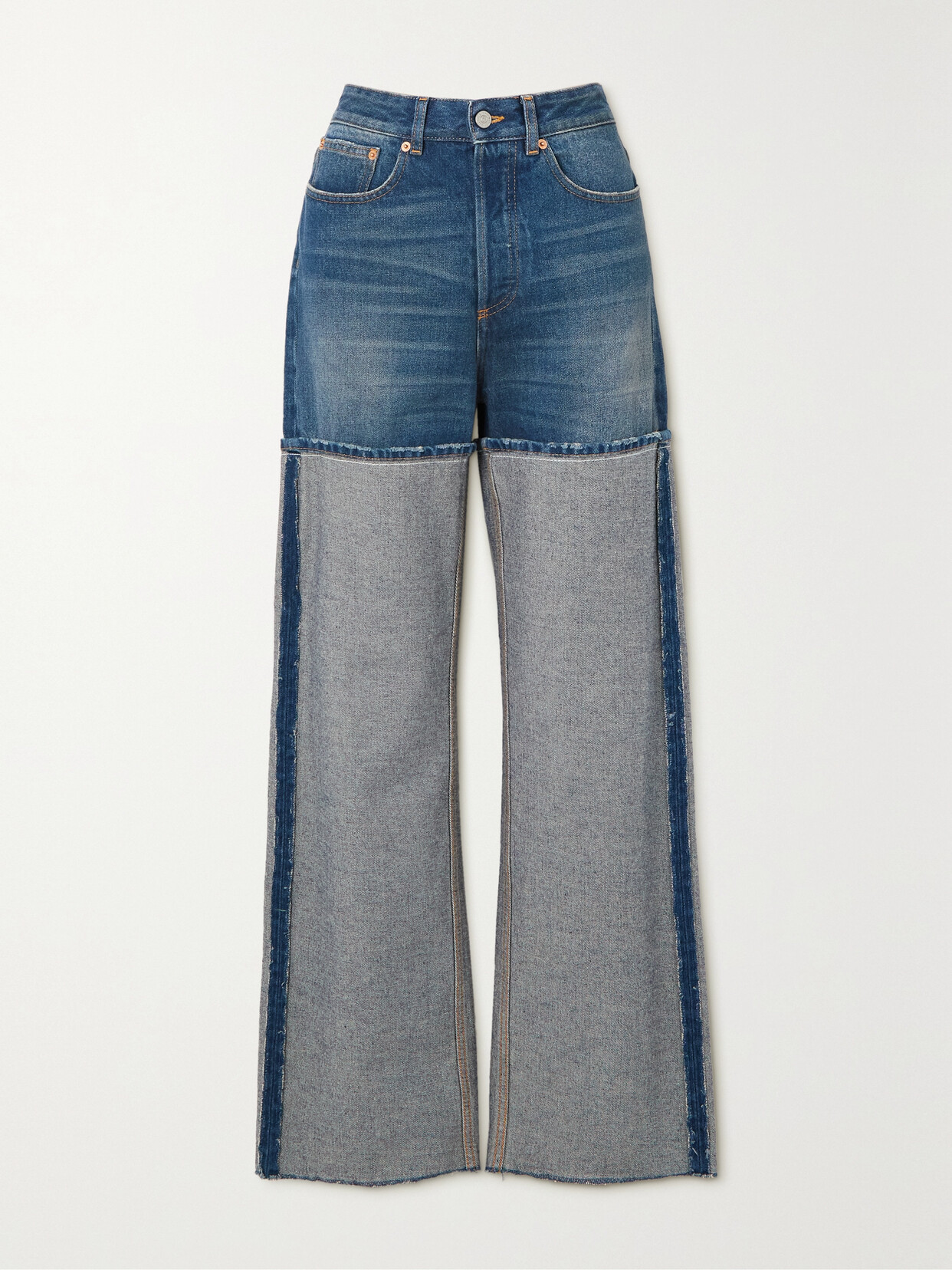 Mm6 Maison Margiela Spliced Straight-leg Jeans In Blue