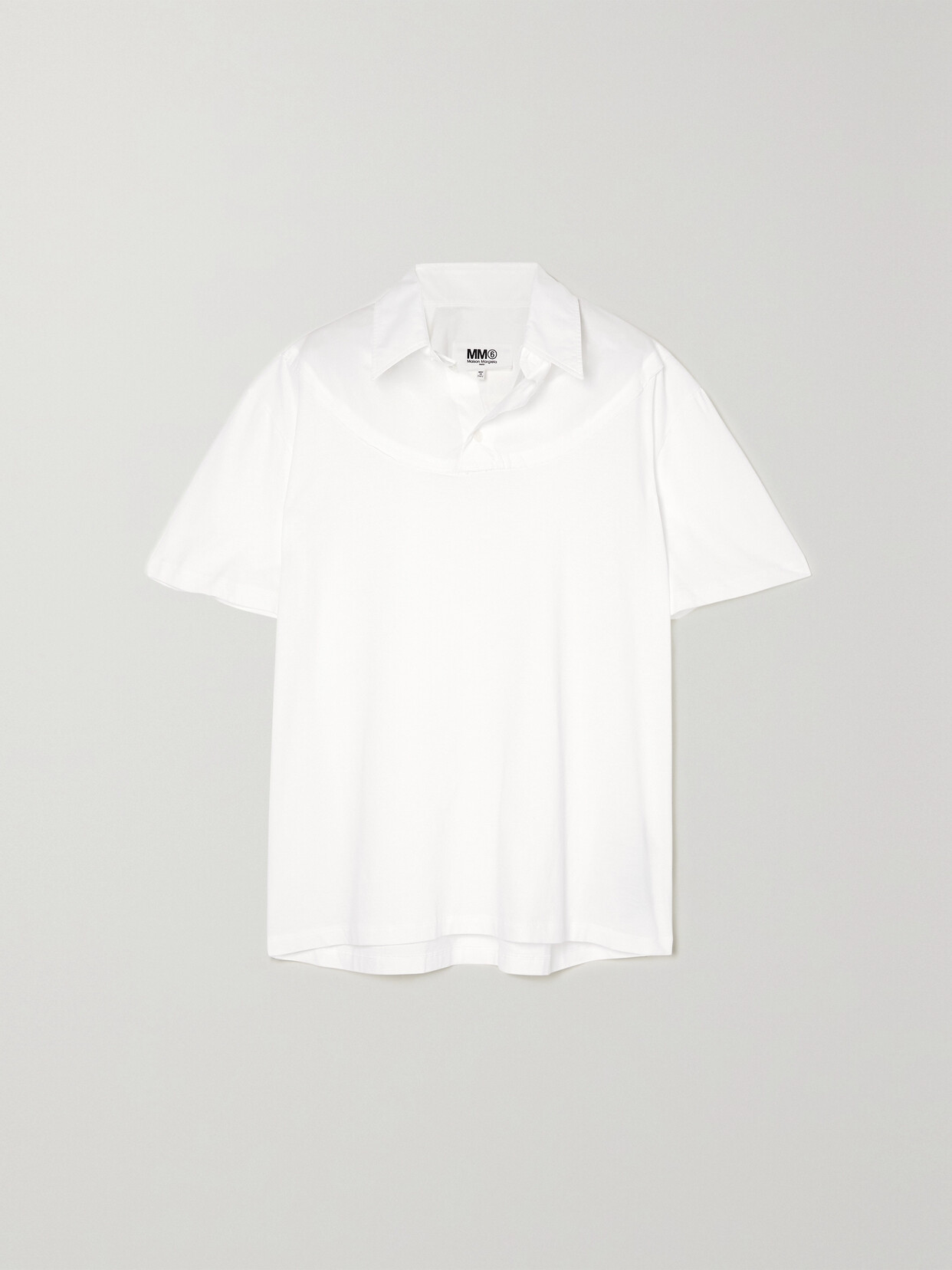 MM6 Maison Margiela - Cotton-poplin And Jersey Polo Shirt - White