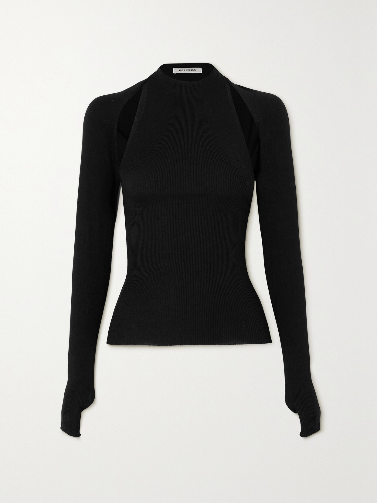 Peter Do - Convertible Halterneck Merino Wool And Silk-blend Top - Black