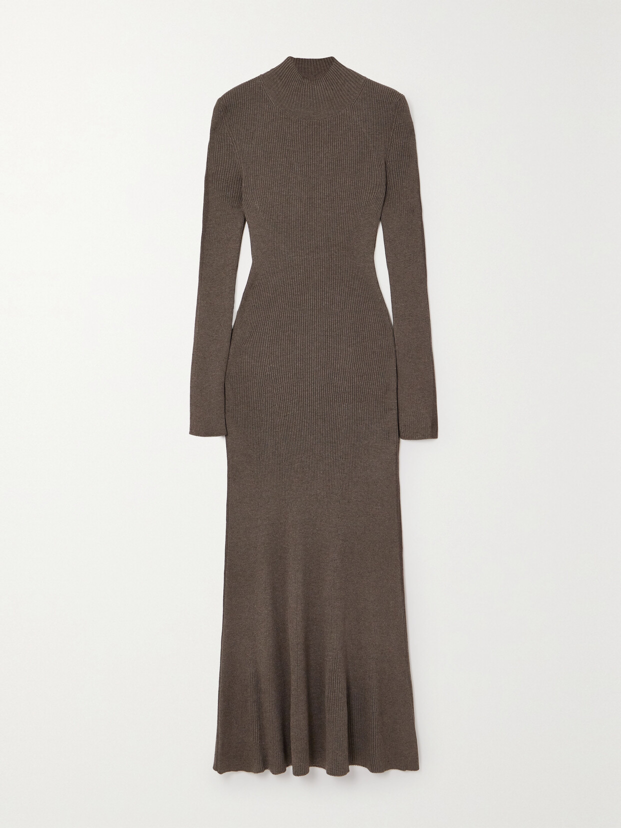 Peter Do Open-back Ribbed Mulberry Silk-blend Maxi Dress - Brown