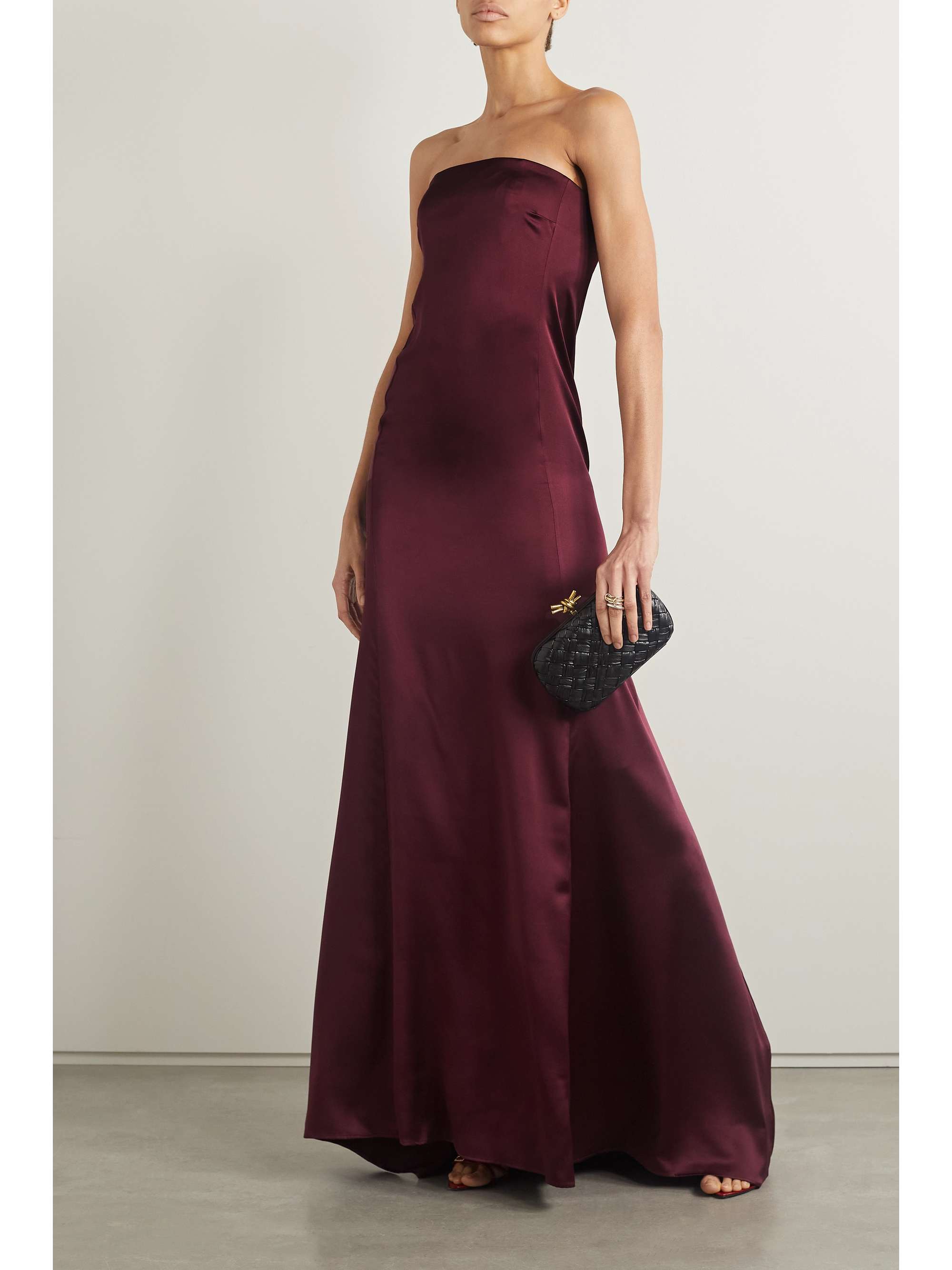 NILI LOTAN Esmee strapless silk-satin gown