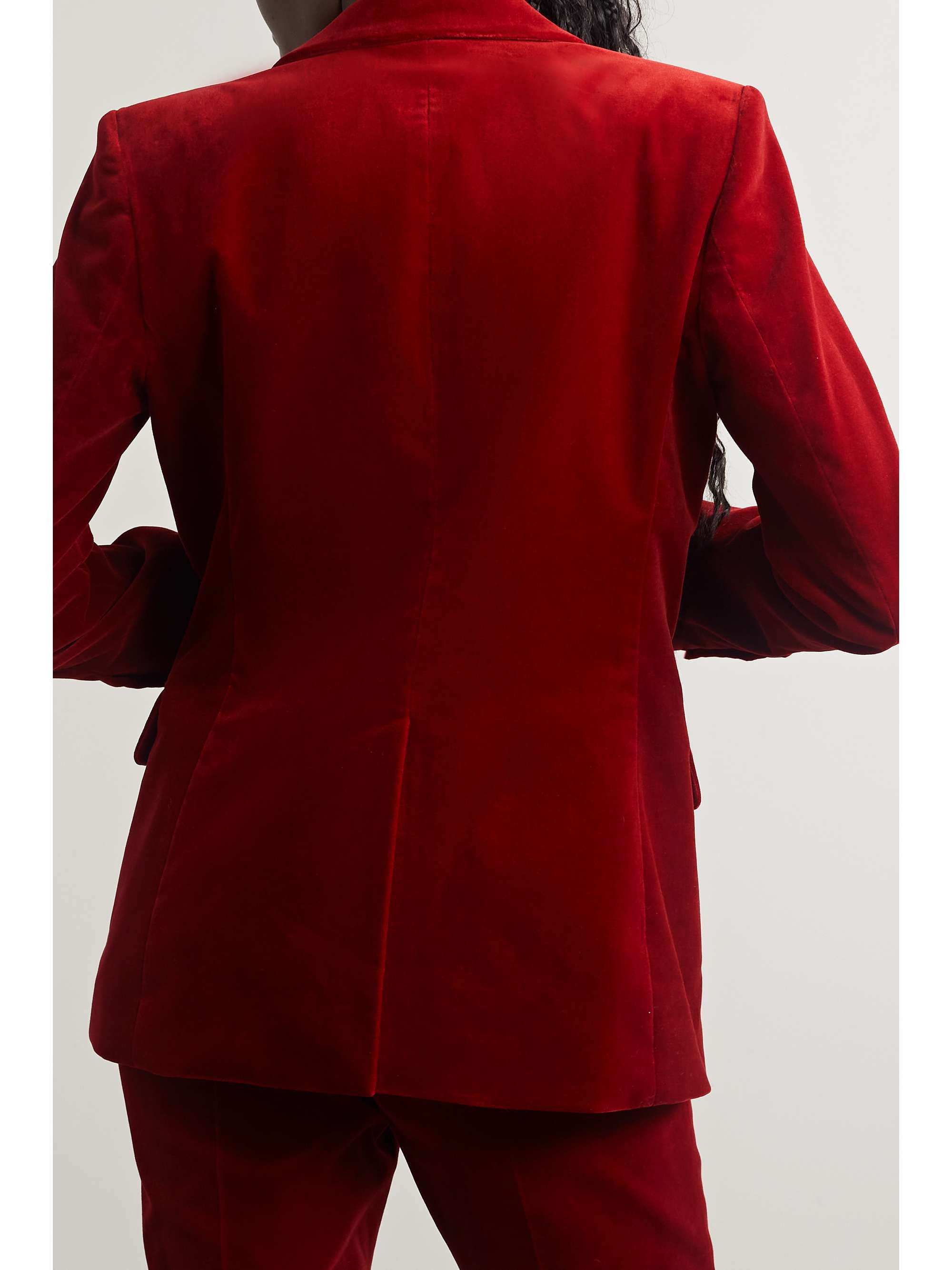 NILI LOTAN Marshal silk satin-trimmed cotton-blend velvet blazer