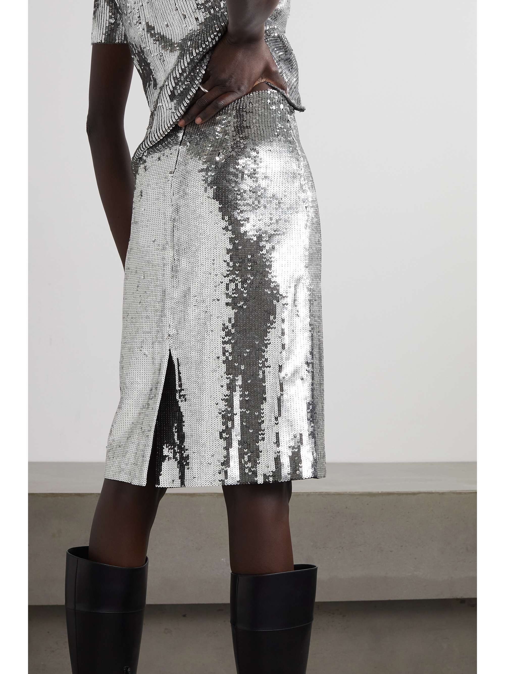 NILI LOTAN Bonne sequined jersey skirt