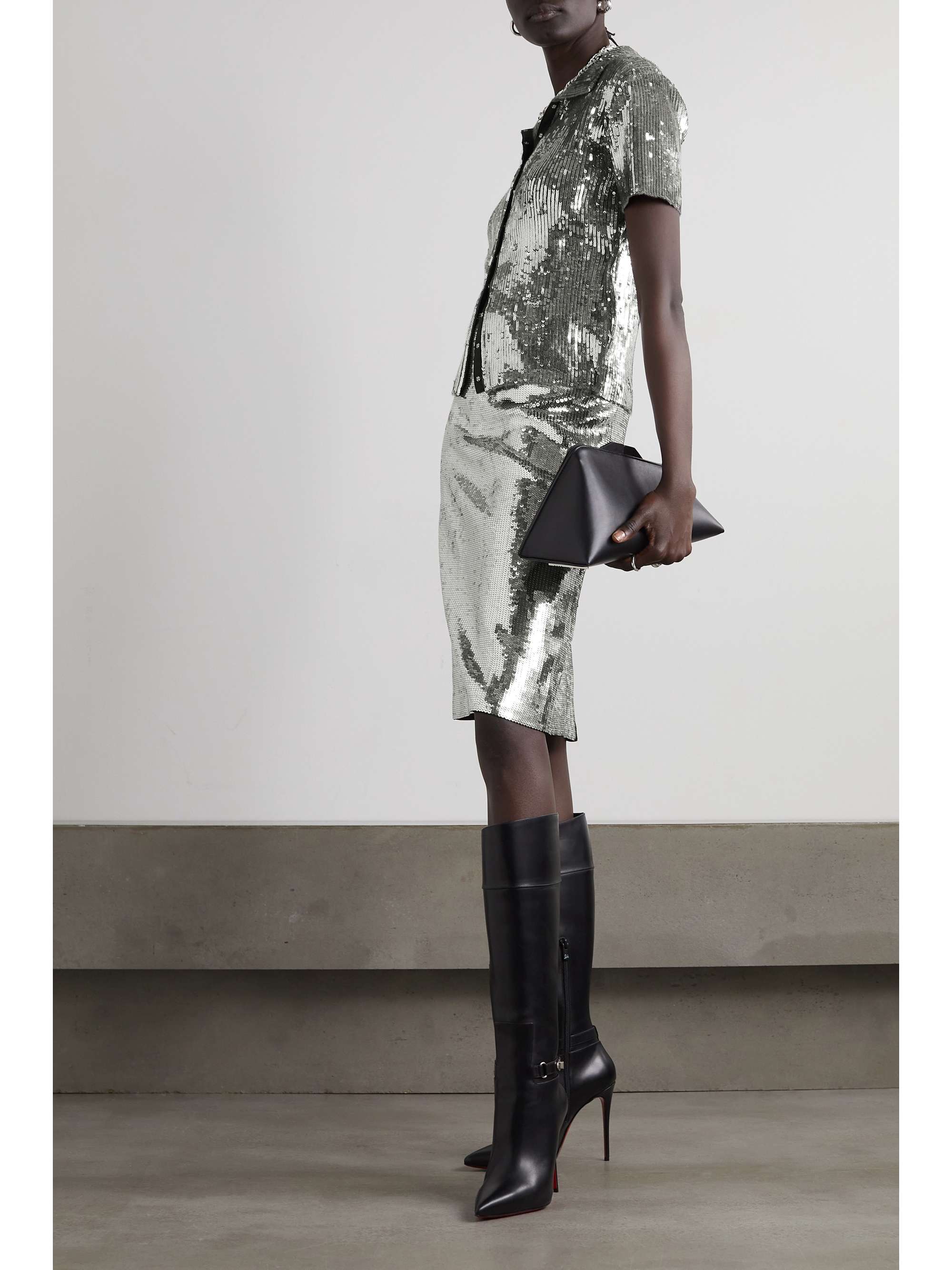 Silver jersey skirt hotsell