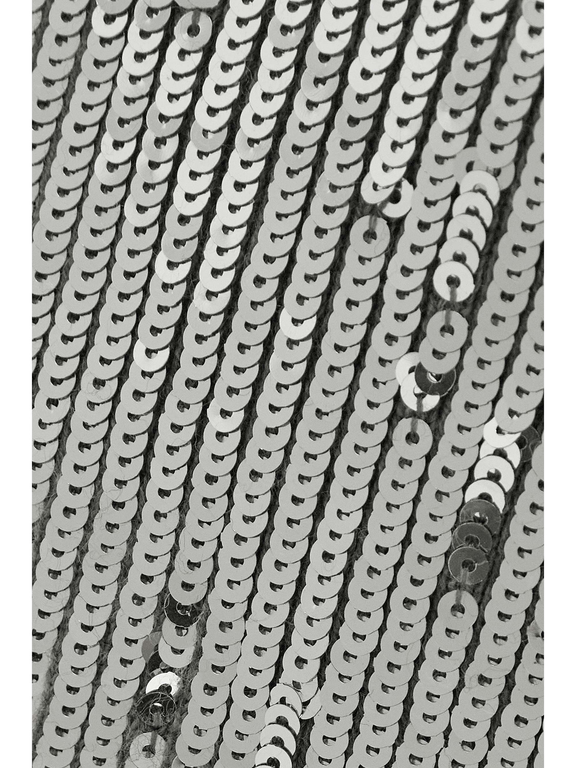 NILI LOTAN Oskar ribbed sequined merino wool polo top