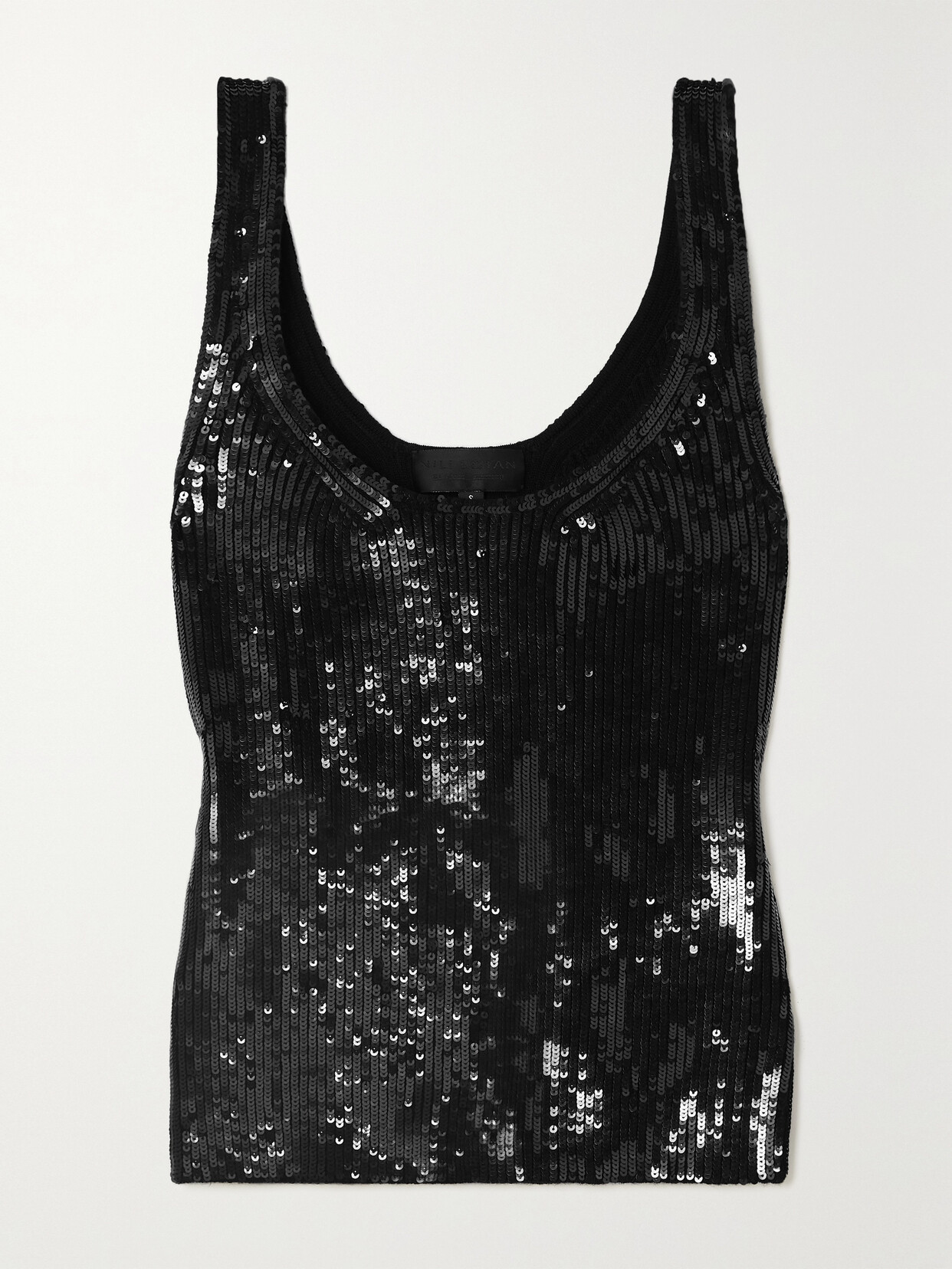 Nili Lotan - Noe Sequined Merino Wool Tank - Black