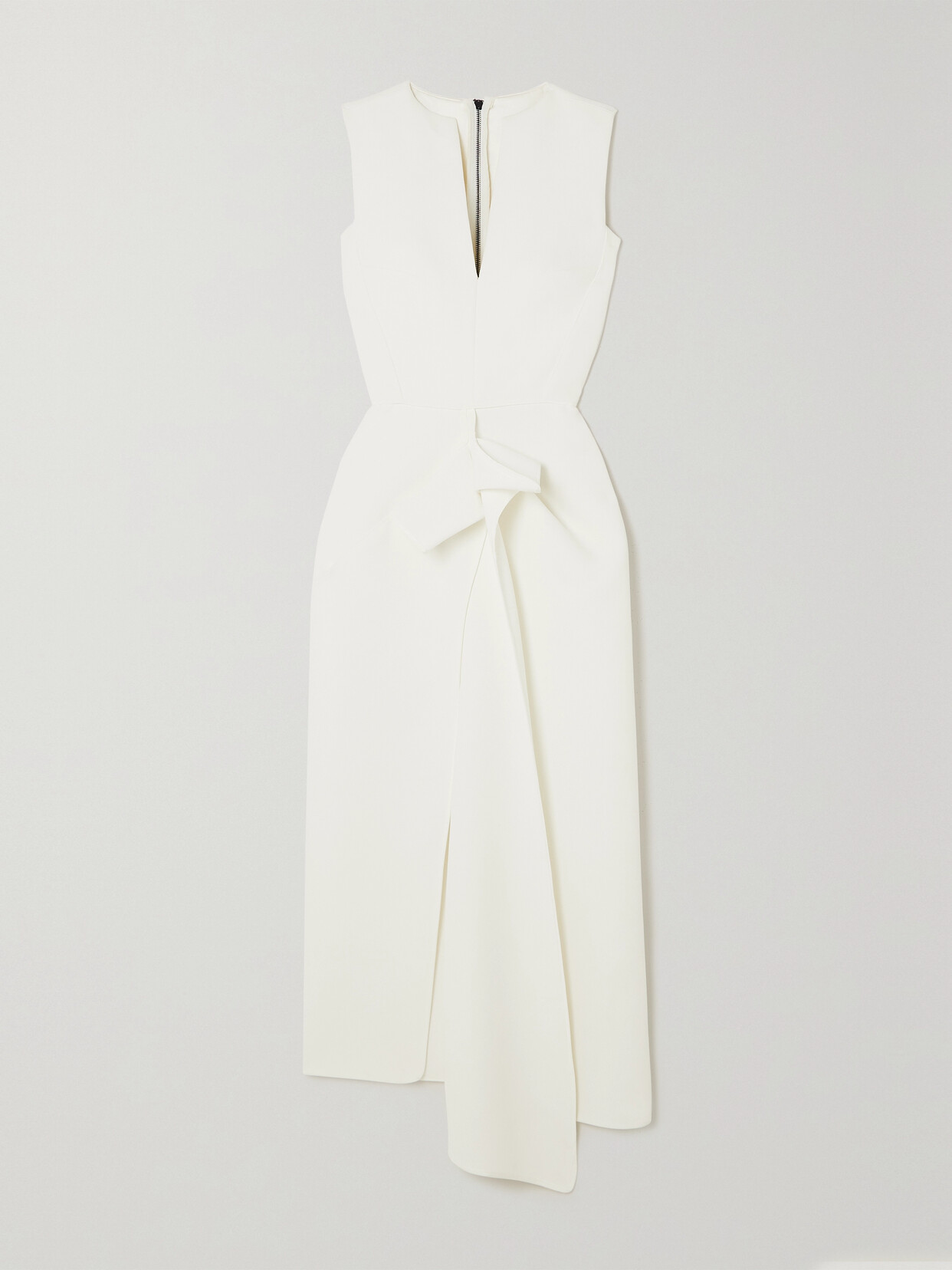 Maticevski - Denote Ruffled Stretch-crepe De Chine Midi Dress - White