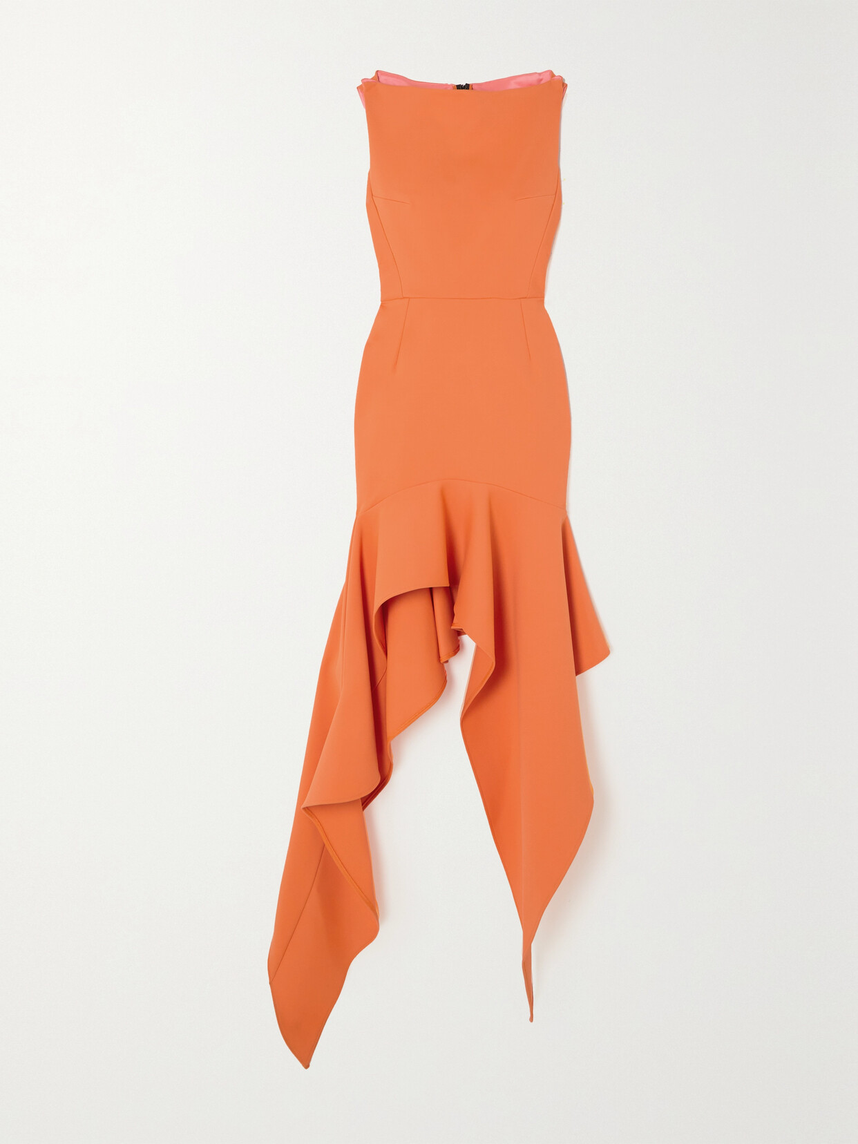 Maticevski - Ulysses Asymmetric Ruffled Crepe Dress - Orange