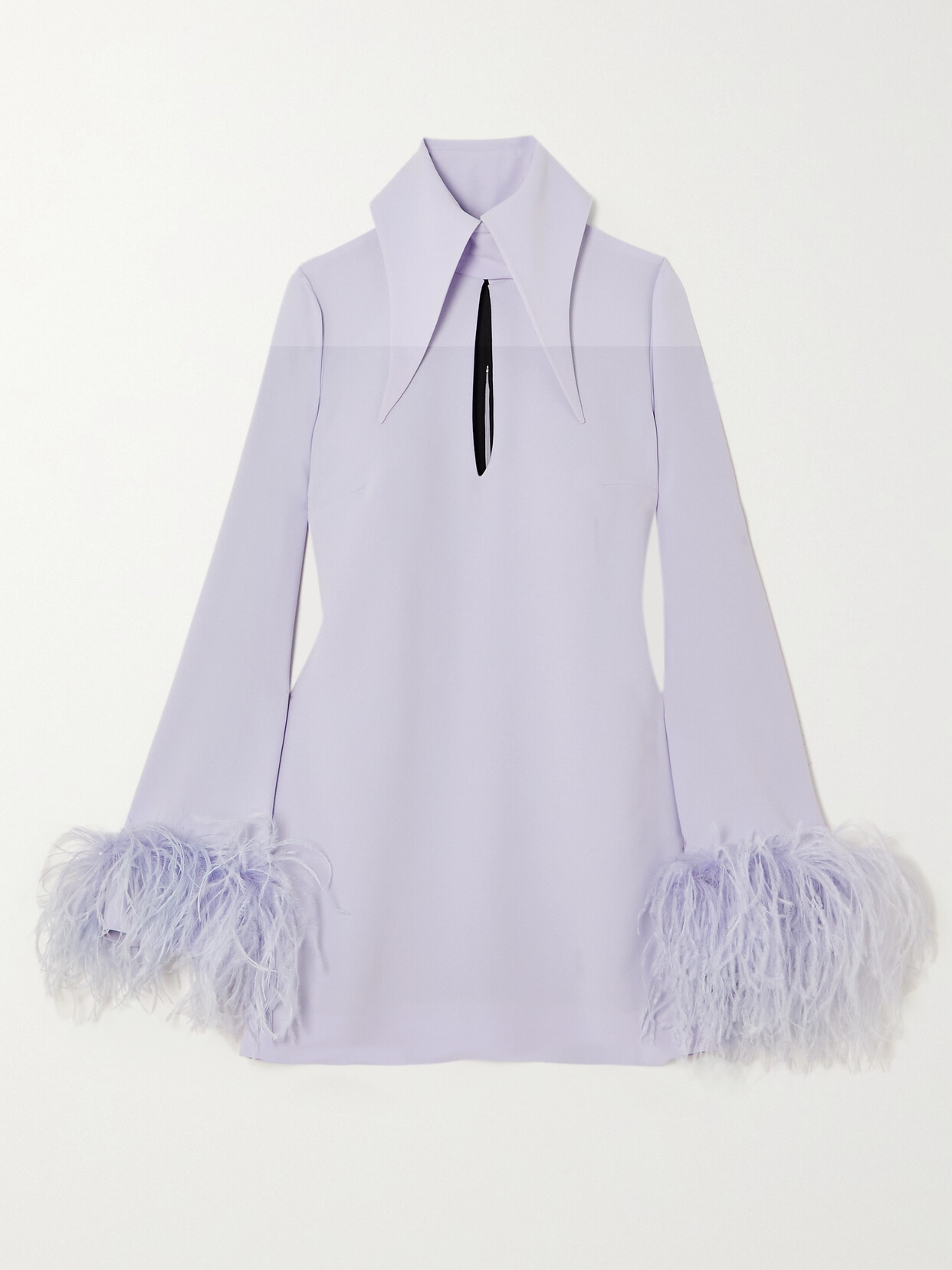 16ARLINGTON - Michelle Feather-trimmed Cutout Crepe Mini Dress - Lavender 22 Awaiting product image