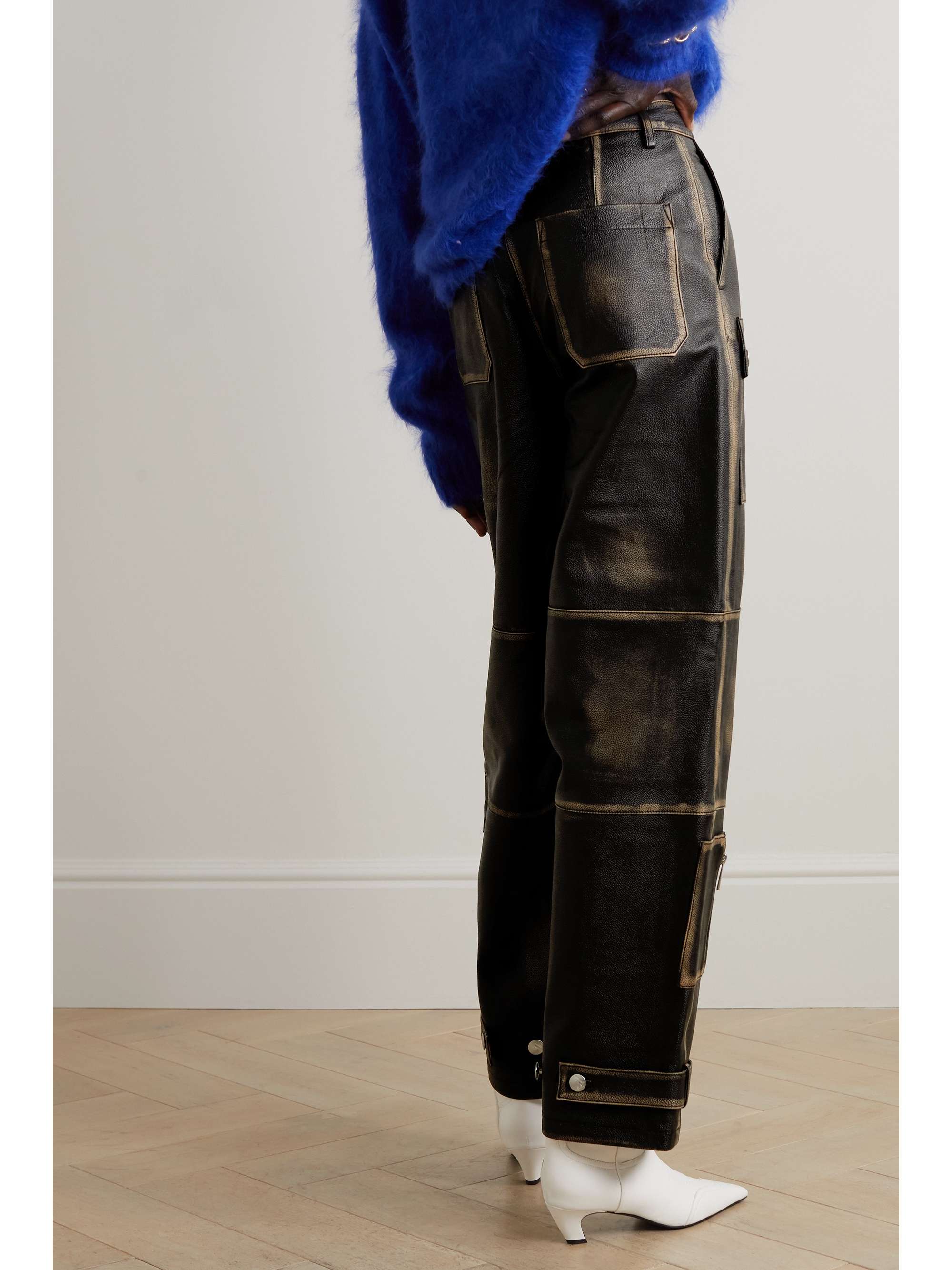 REMAIN BIRGER CHRISTENSEN Berenice Cargohose mit geradem Bein aus strukturiertem Leder