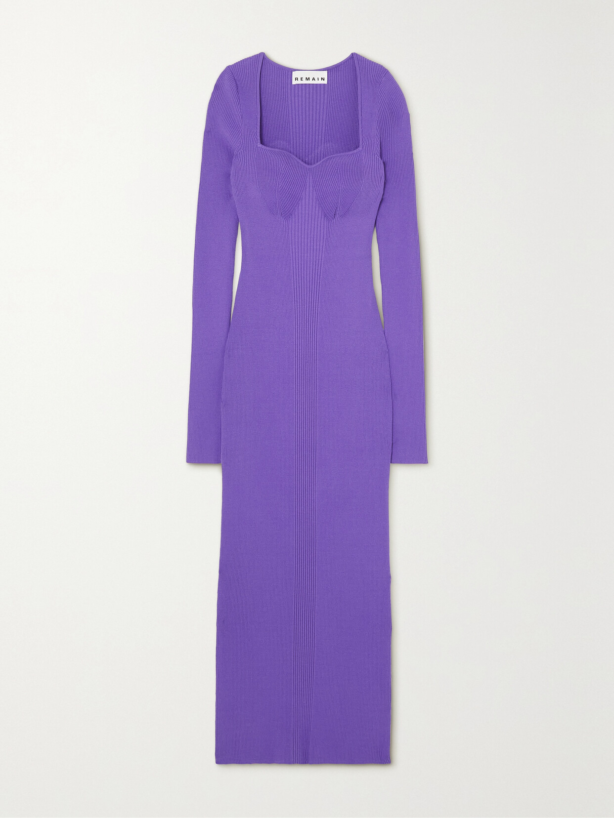 REMAIN Birger Christensen - Sylia Ribbed-knit Midi Dress - Purple