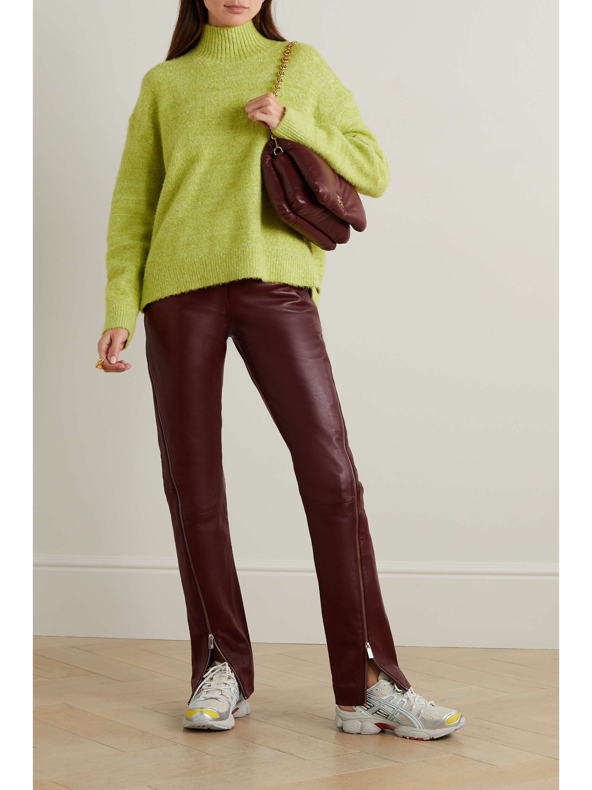 Alle Andesbjergene serviet REMAIN BIRGER CHRISTENSEN Perne zip-embellished leather straight-leg pants  | NET-A-PORTER