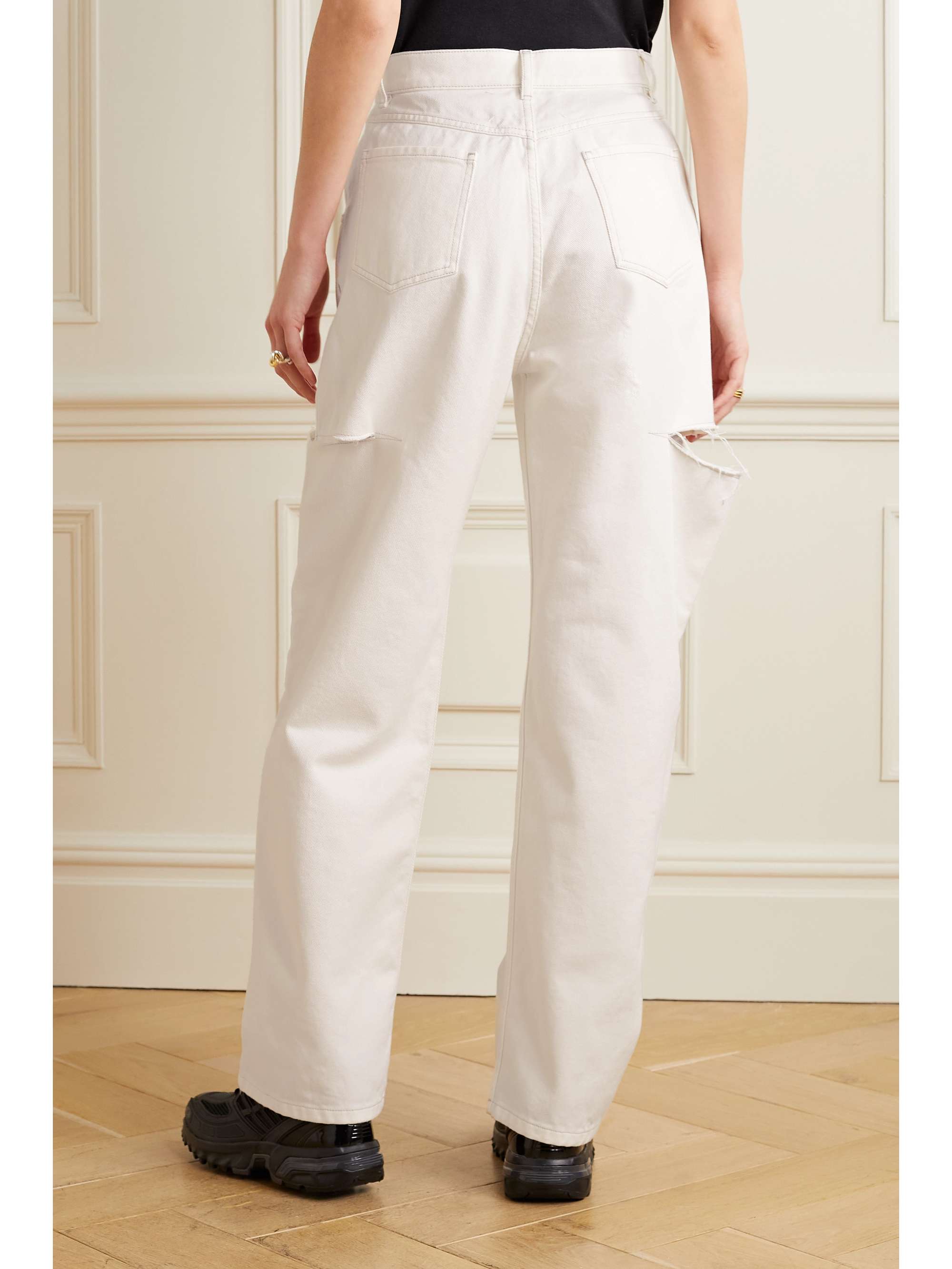 MAISON MARGIELA Cutout high-rise straight-leg jeans