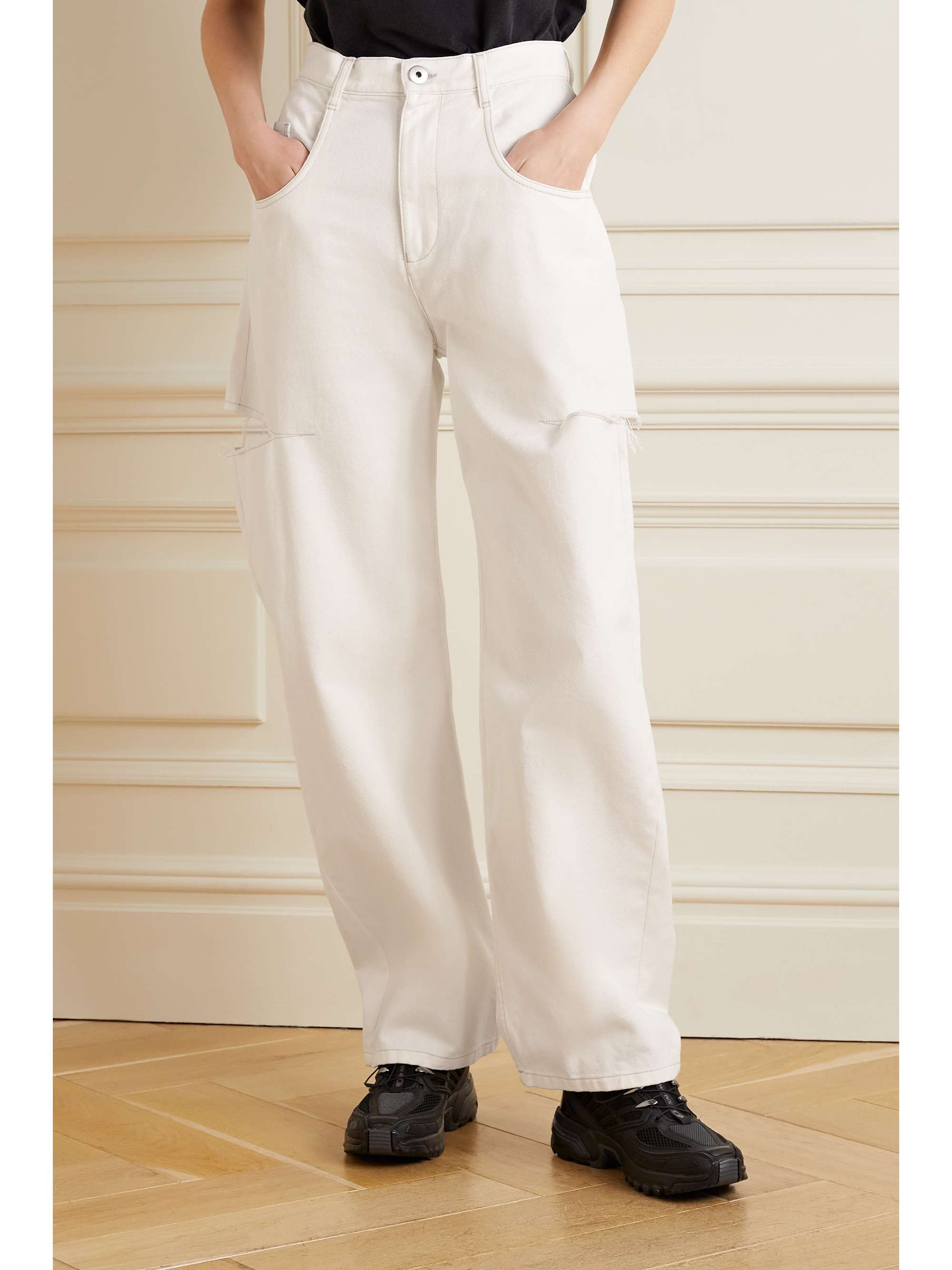 MAISON MARGIELA Cutout high-rise straight-leg jeans