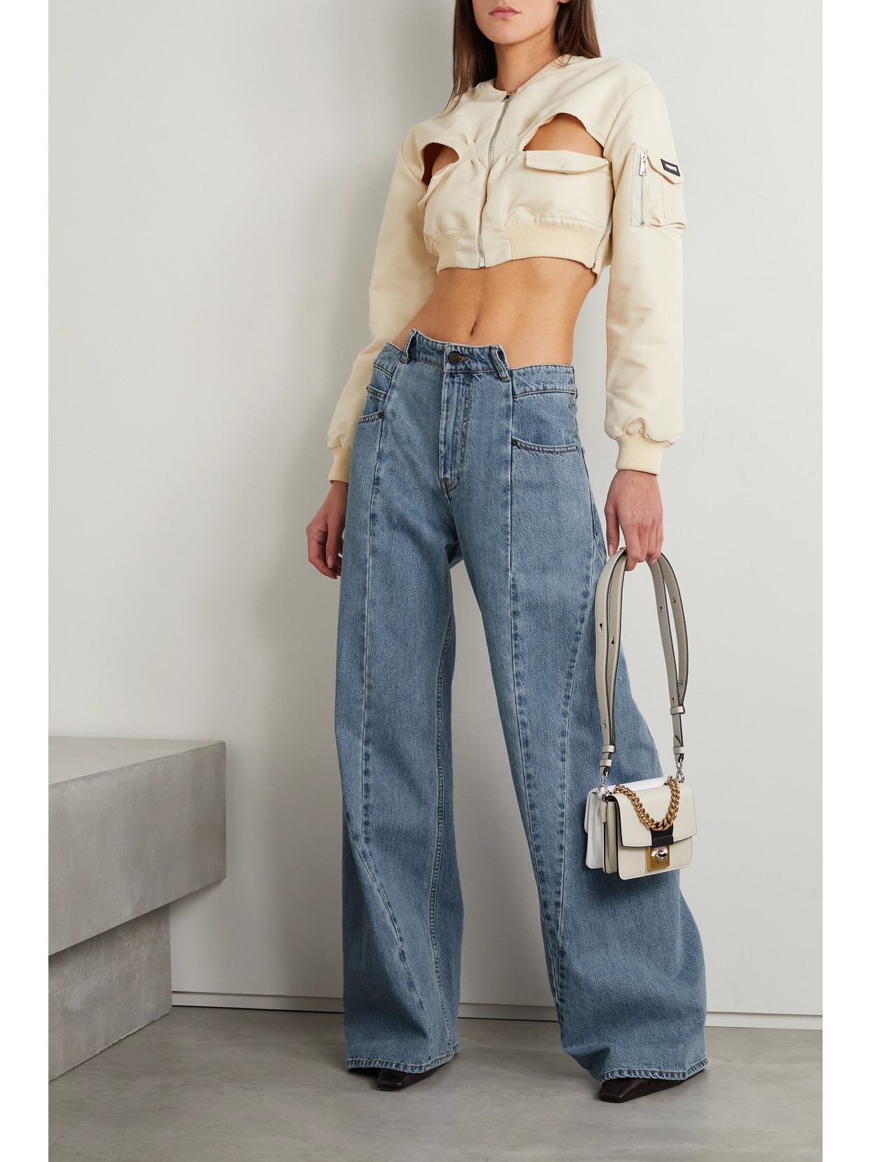 Maison Margiela High-rise Wide-leg Jeans In Blue