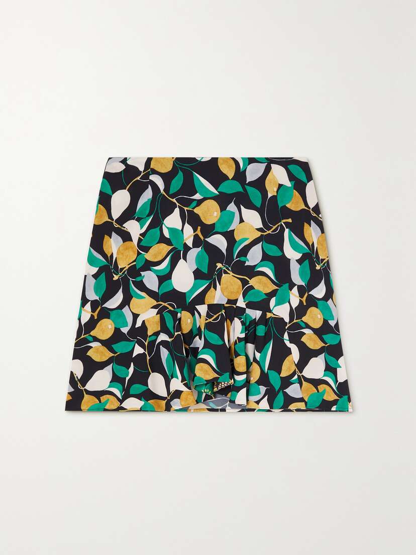La DoubleJ Drifter Ruffled Printed Stretch-crepe Mini Skirt - xx large