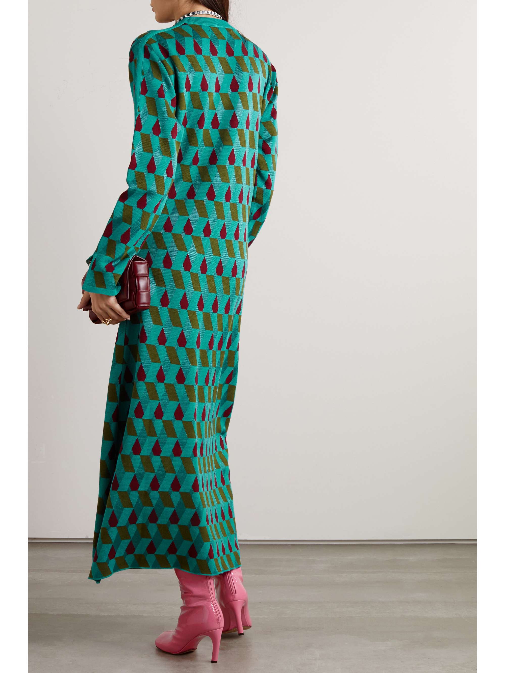 LA DOUBLEJ Leisure jacquard-knit cotton-blend maxi dress