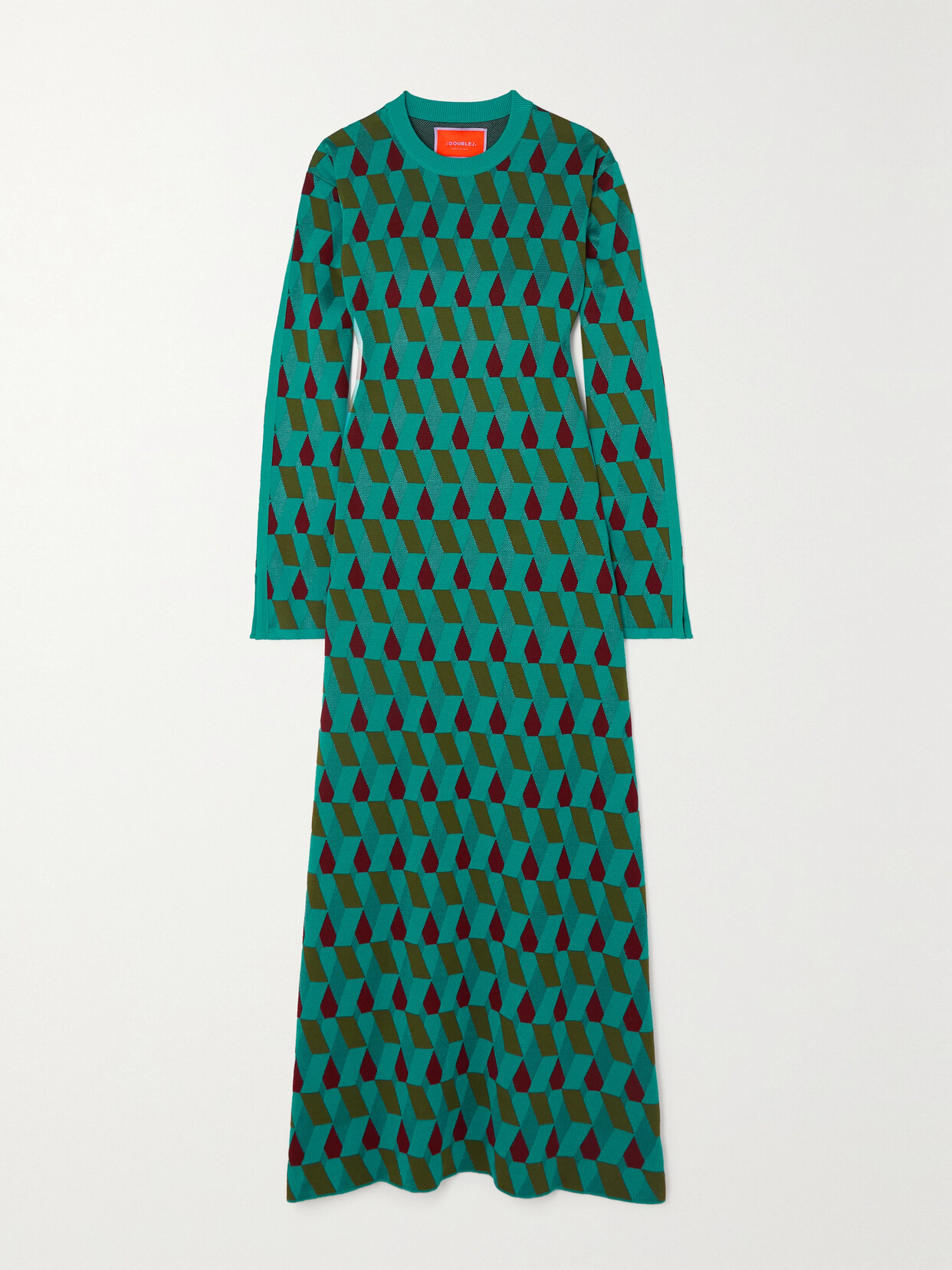 La DoubleJ Leisure Jacquard-knit Cotton-blend Maxi Dress - Green