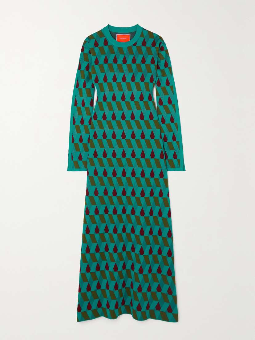 La DoubleJ Leisure Jacquard-knit Cotton-blend Maxi Dress - xx large