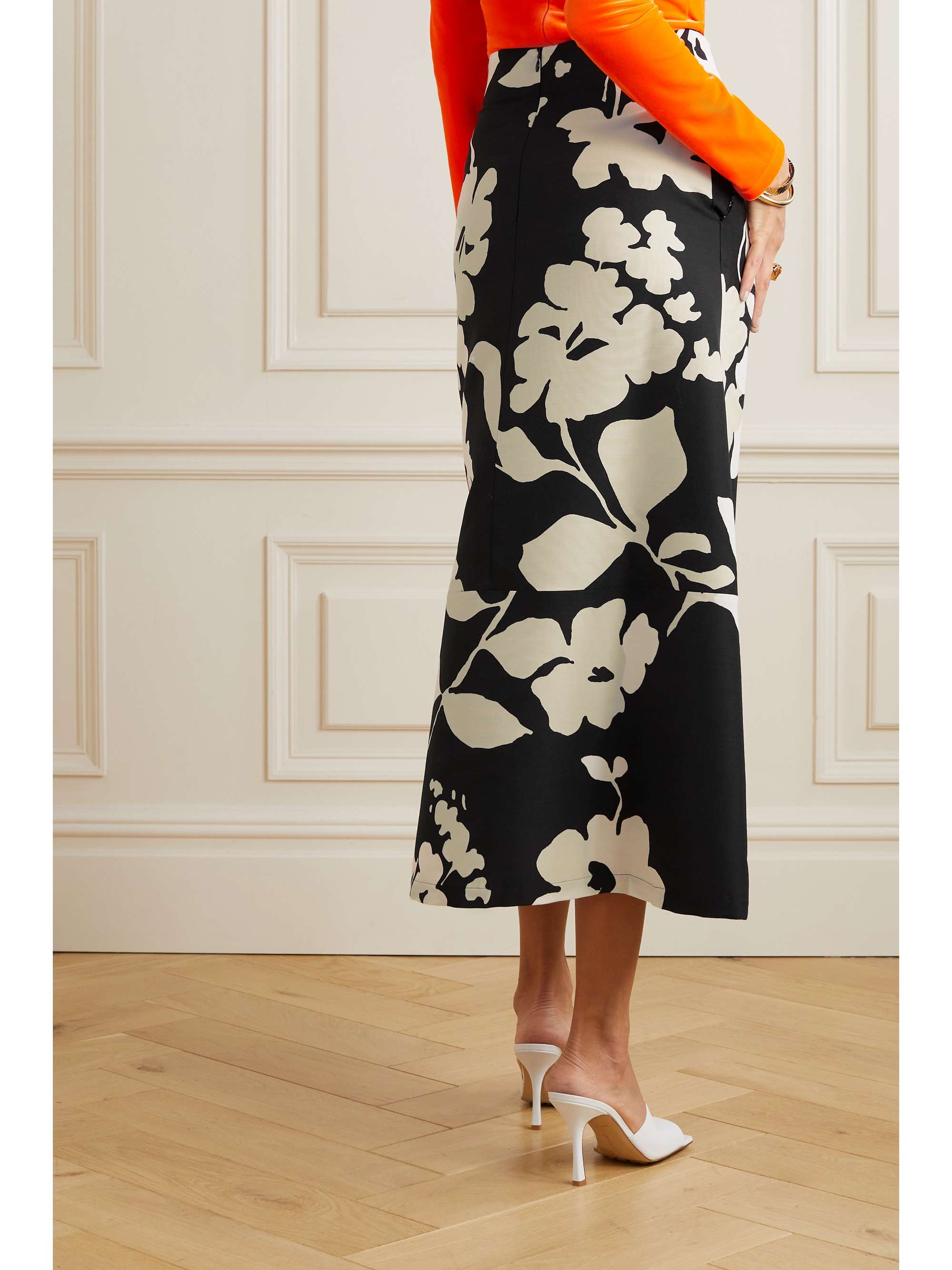 LA DOUBLEJ Printed wool-blend midi skirt