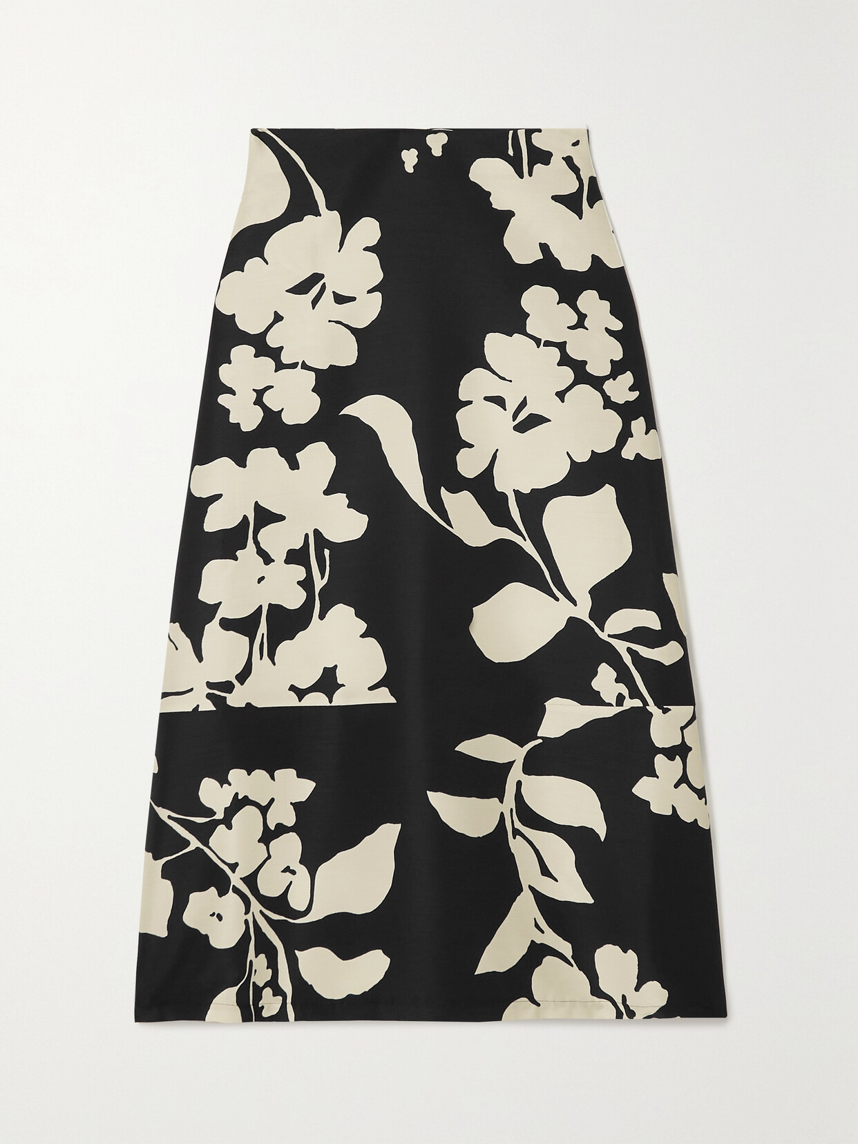 La DoubleJ Printed Wool-blend Midi Skirt - Black