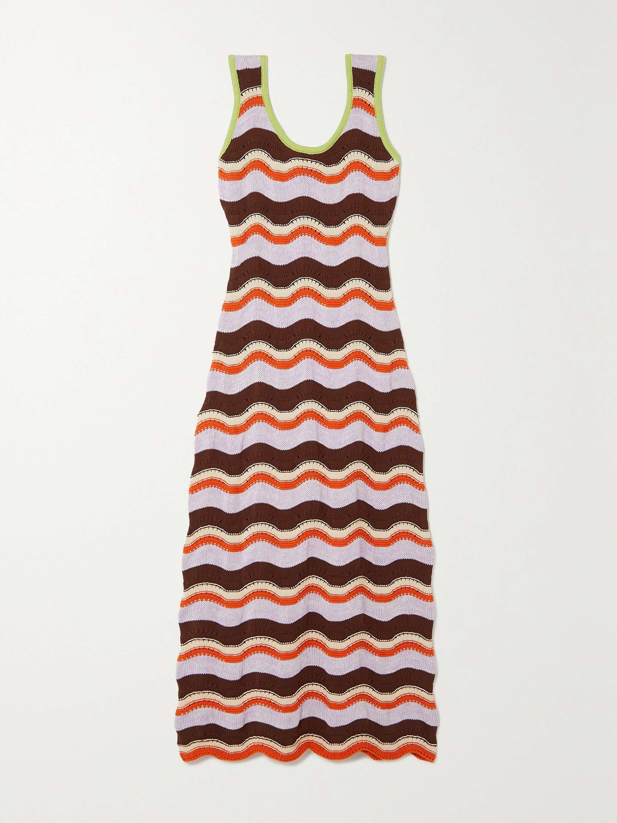 LA DOUBLEJ Striped crocheted cotton maxi dress NET A PORTER