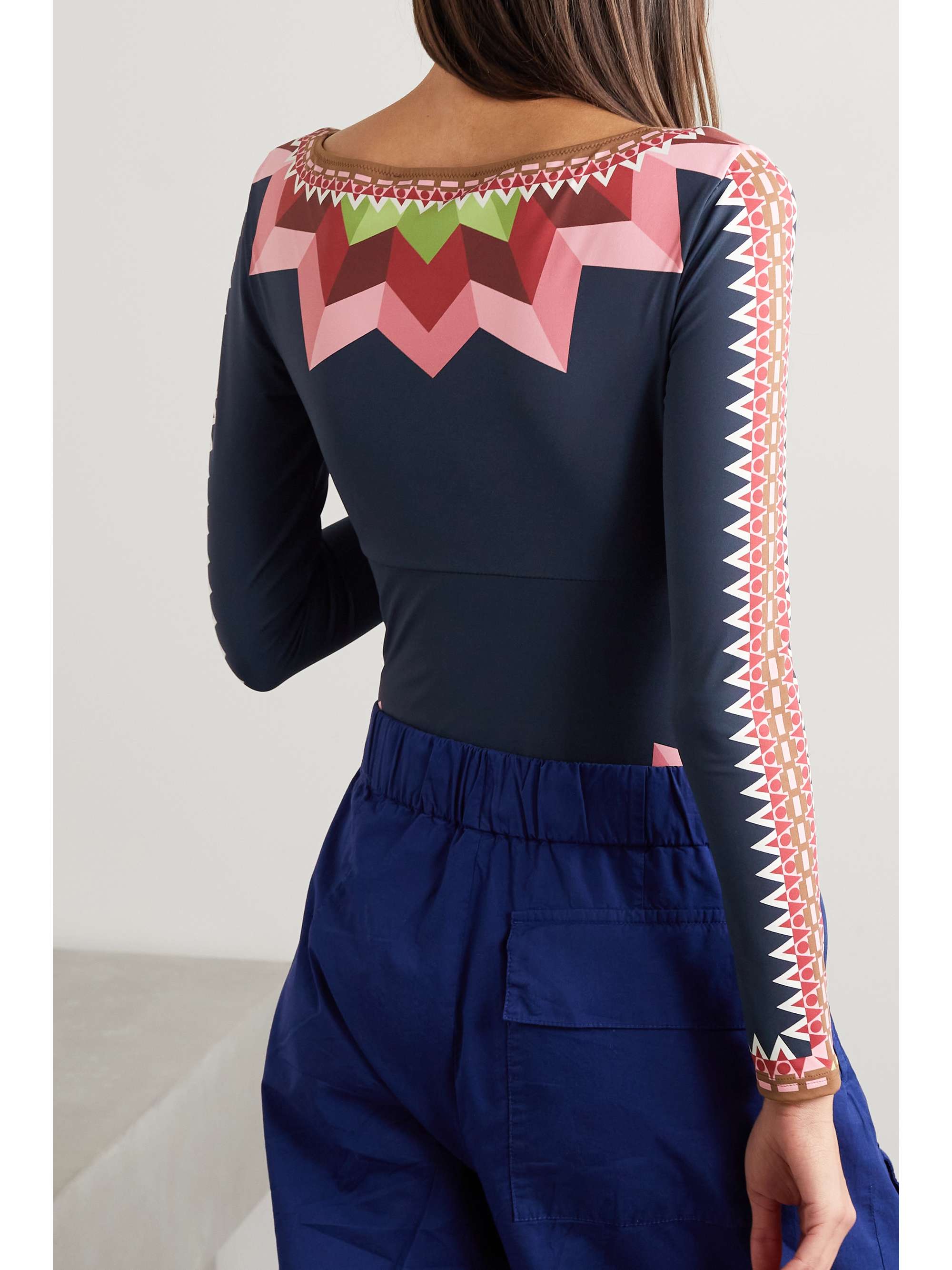 LA DOUBLEJ Sunset printed stretch-jersey bodysuit