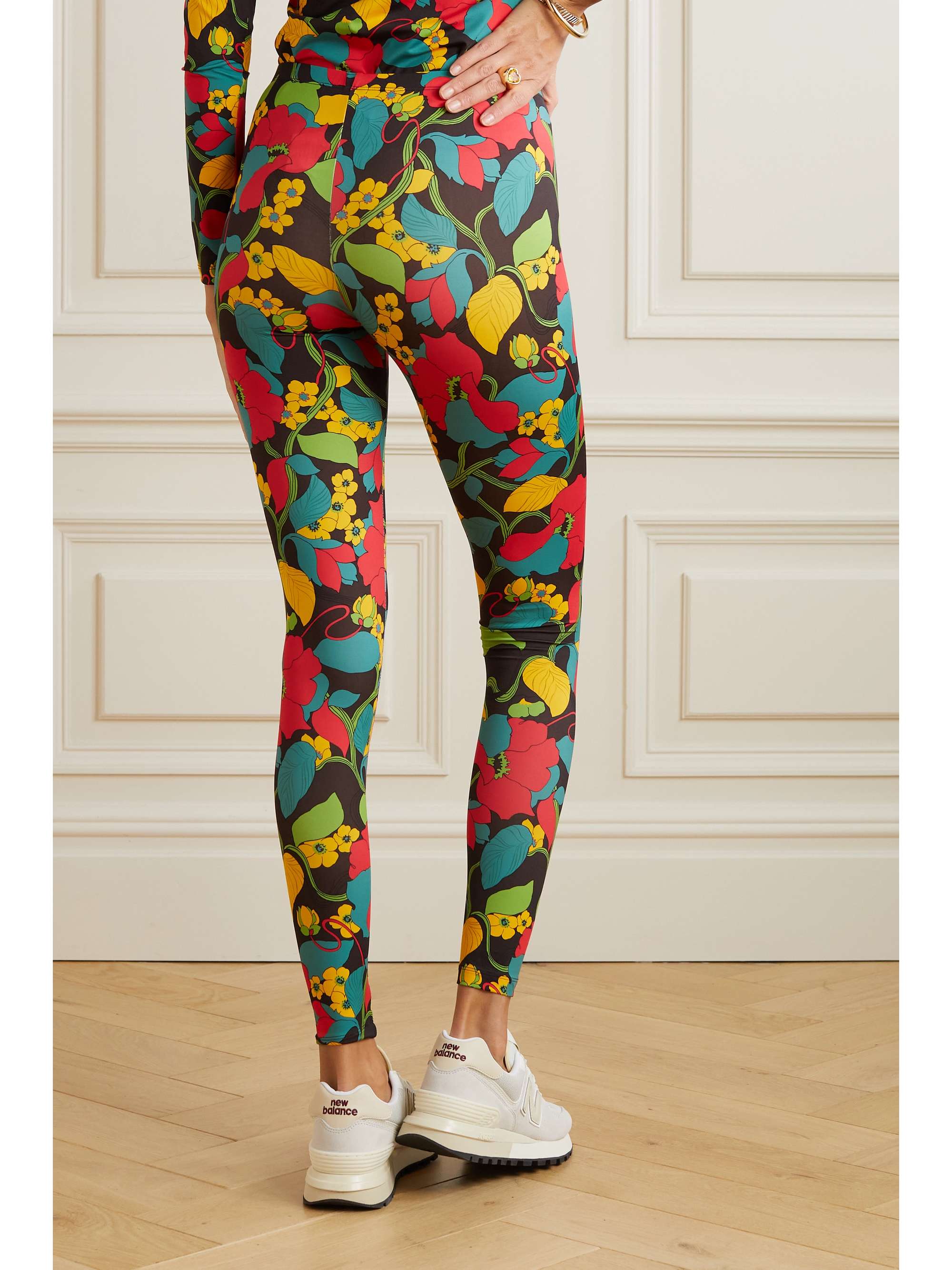 LA DOUBLEJ Floral-print stretch-jersey leggings