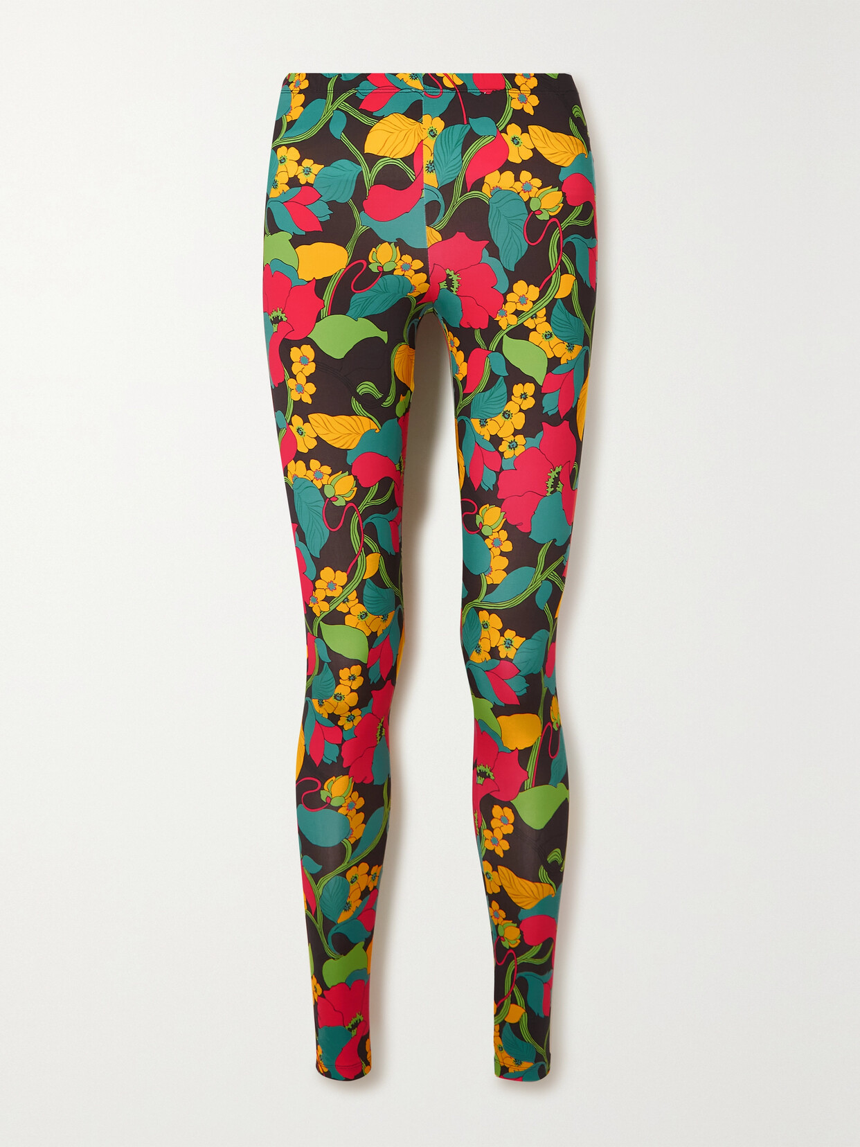 La DoubleJ - Floral-print Stretch-jersey Leggings - Red