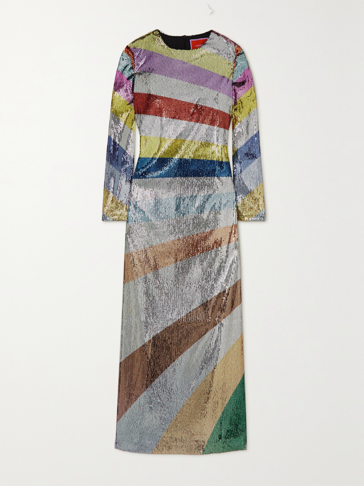 La DoubleJ Supremes Swing Sequined Tulle Maxi Dress - Silver