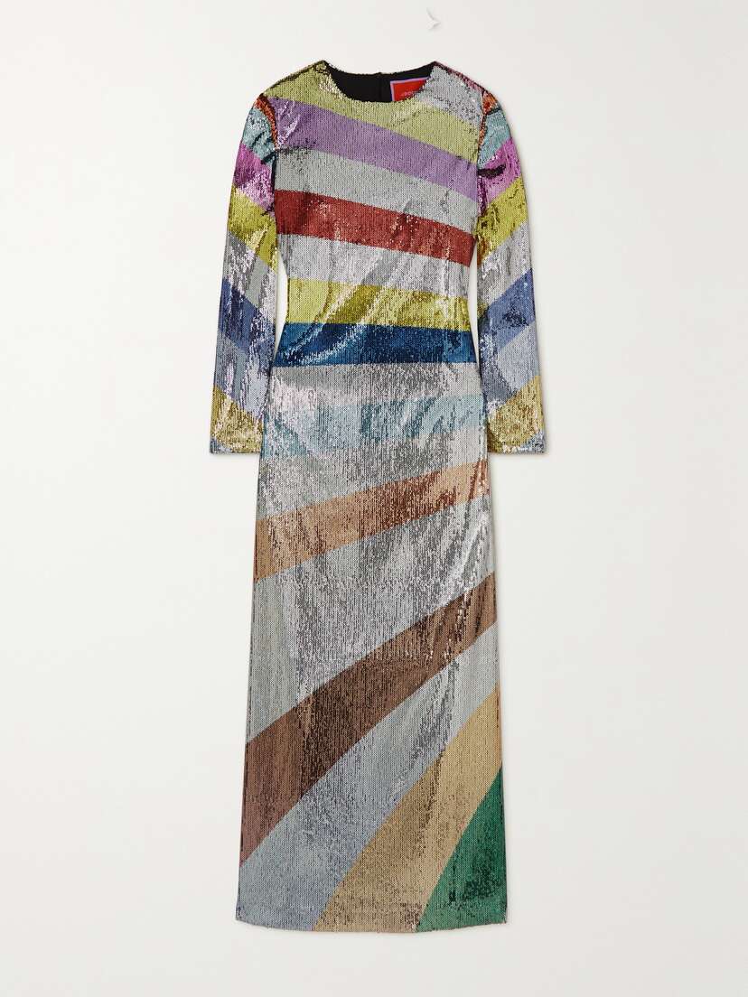 La DoubleJ Supremes Swing Sequined Tulle Maxi Dress -  - x large