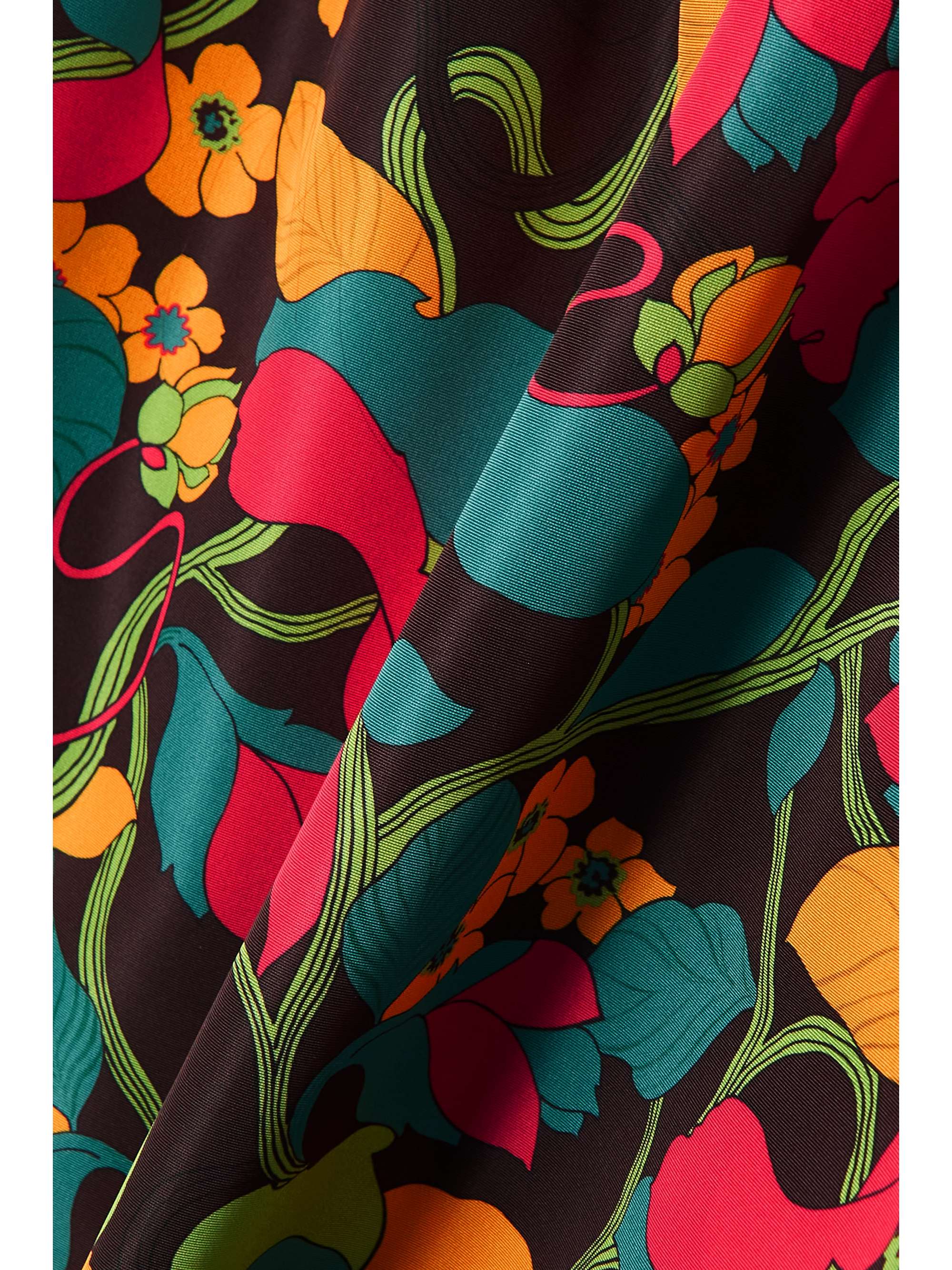 LA DOUBLEJ Belle tiered floral-print faille midi dress