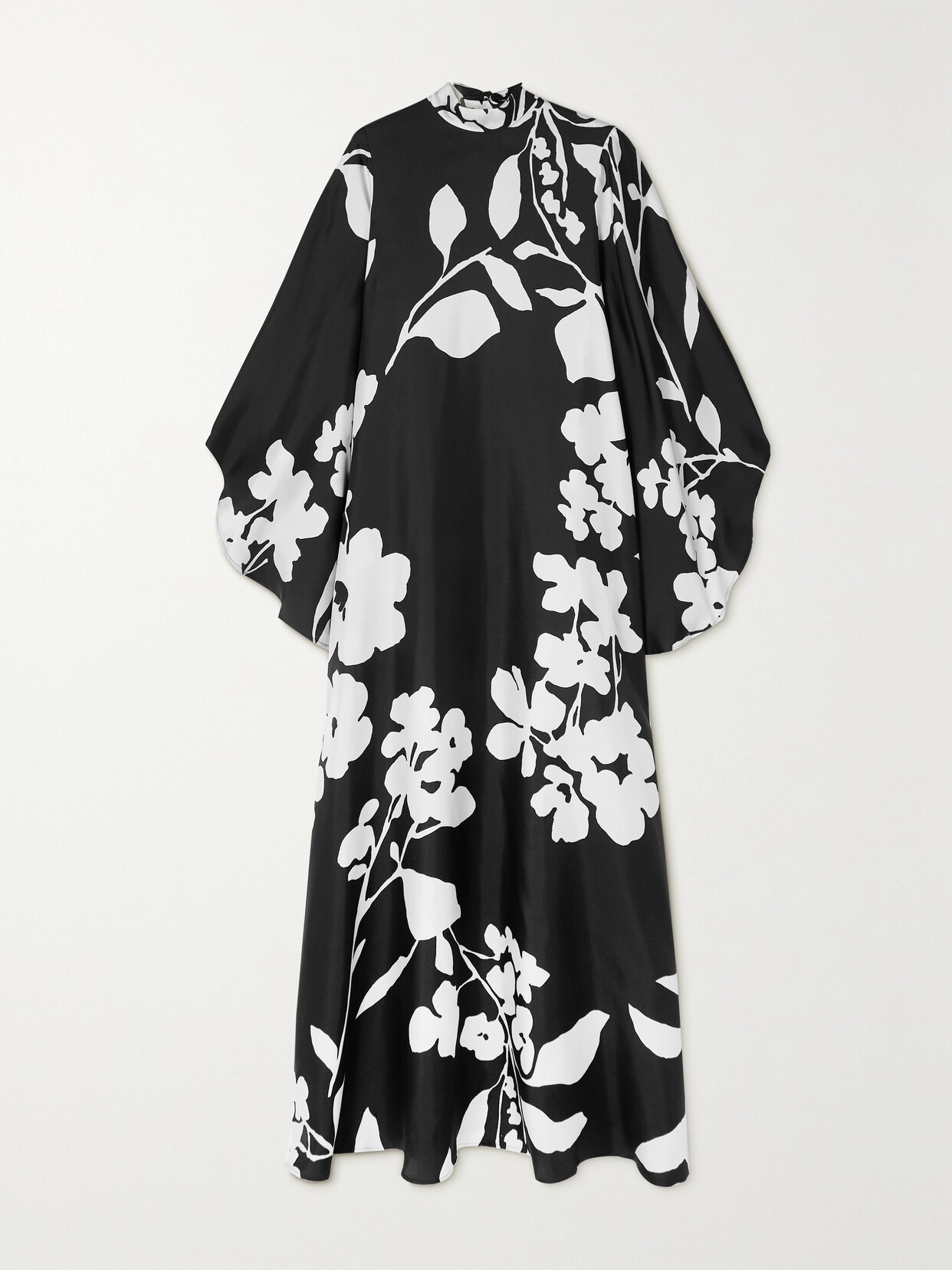 La Doublej Magnifico Silk Kimono-sleeve Maxi Dress In Black