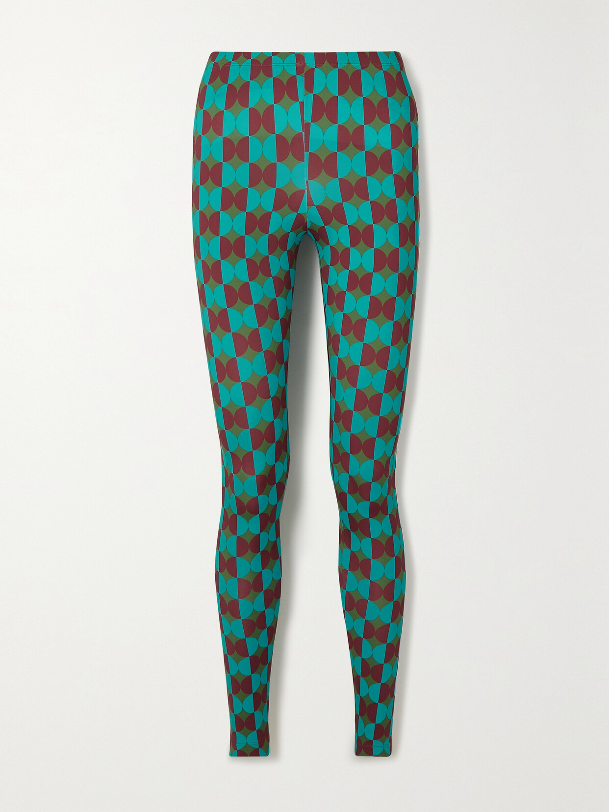 La Doublej Printed Stretch-jersey Leggings In Green