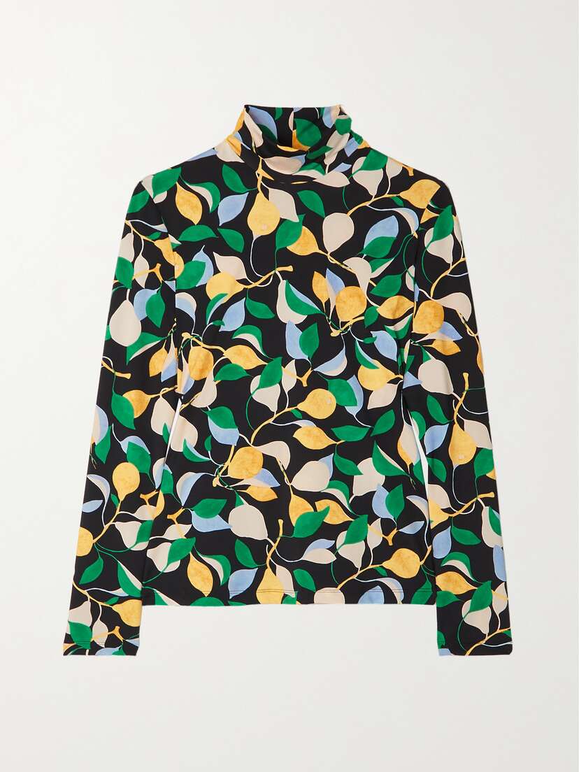 La DoubleJ Printed Stretch-jersey Turtleneck Top - xx large
