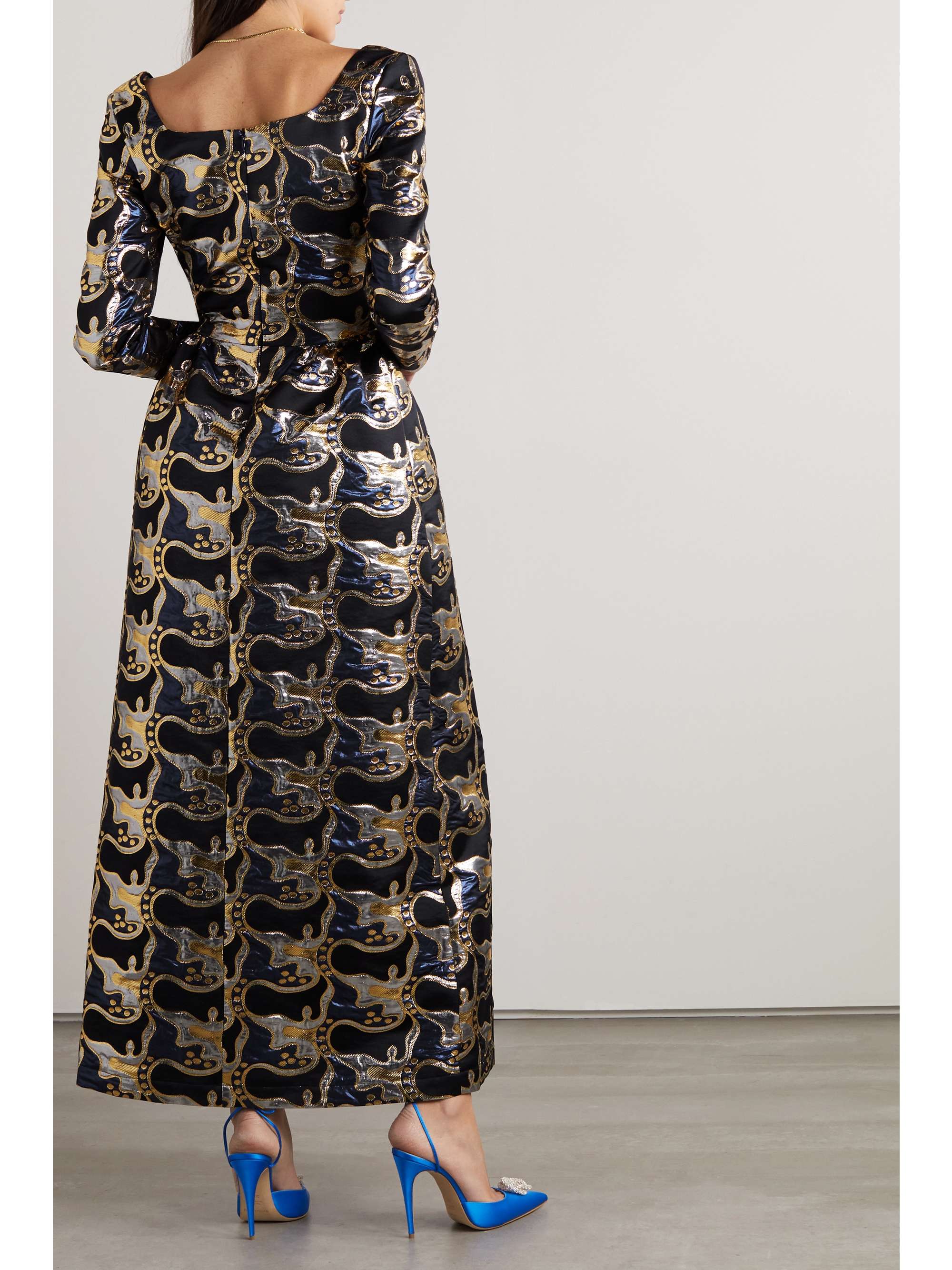 LA DOUBLEJ Cheer metallic brocade maxi dress