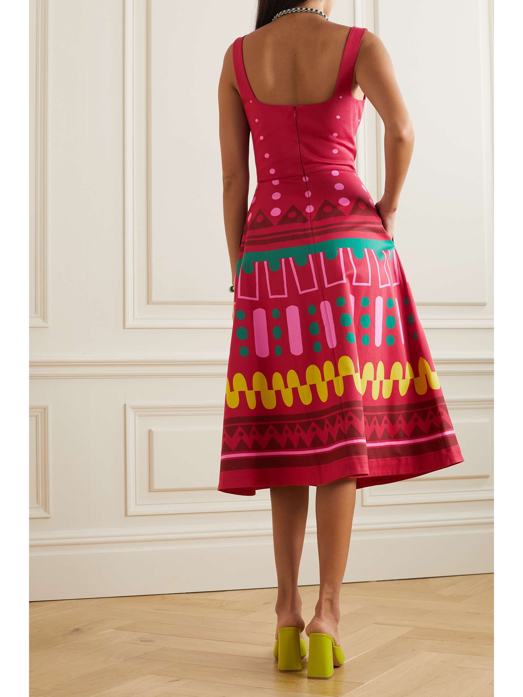LA DOUBLEJ Sophia printed stretch-cotton twill midi dress
