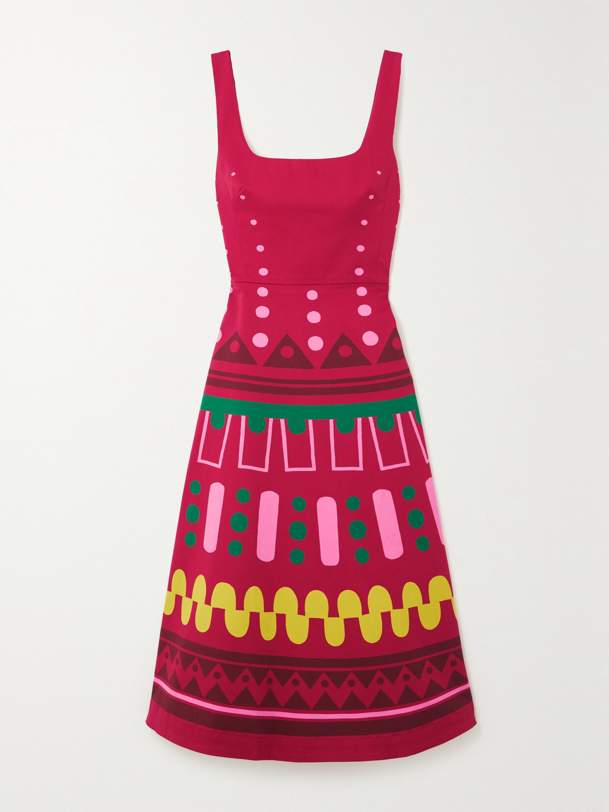 La DoubleJ Sophia Printed Stretch-cotton Twill Midi Dress - Red